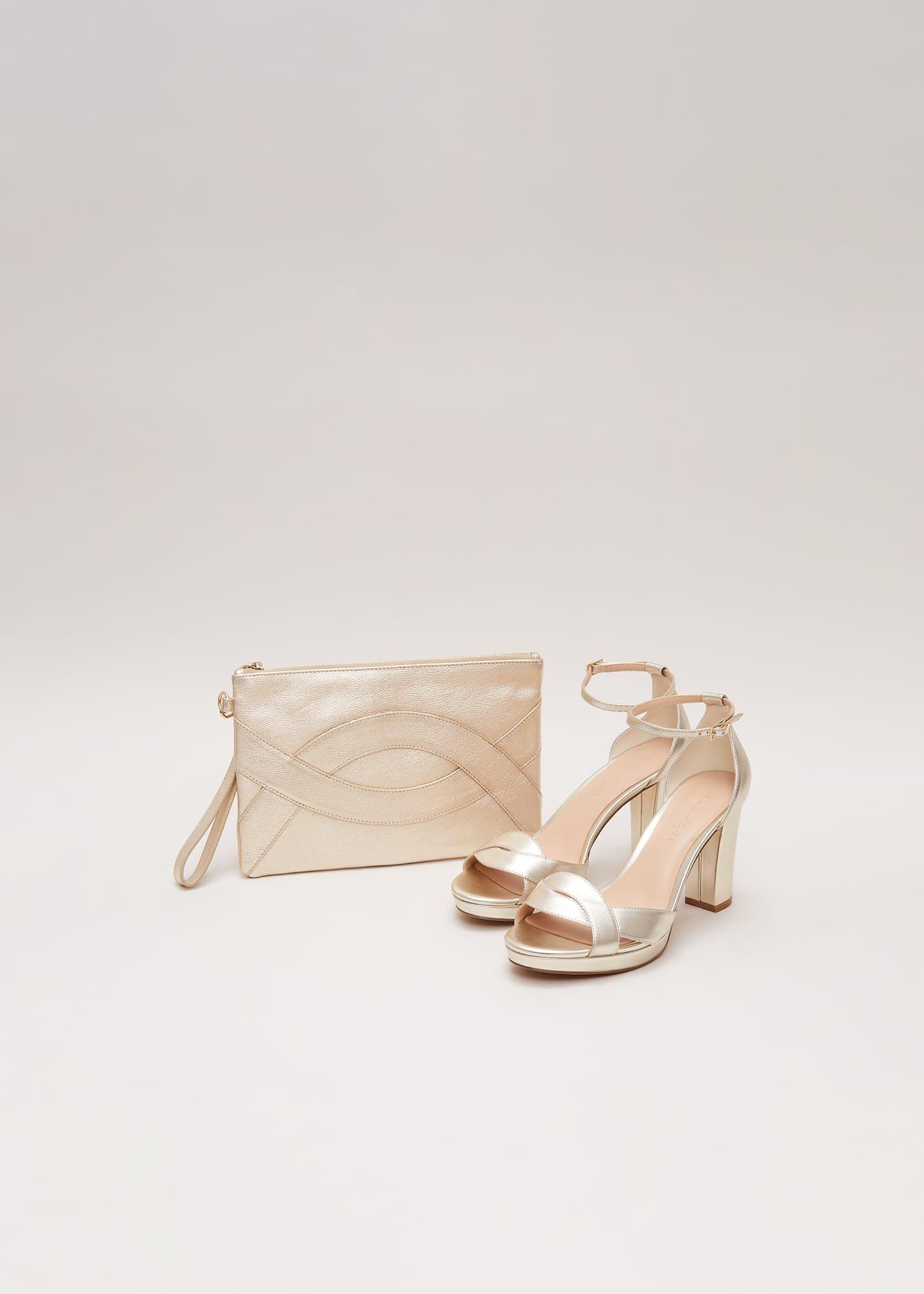 Leather Crossover Detail Clutch Bag