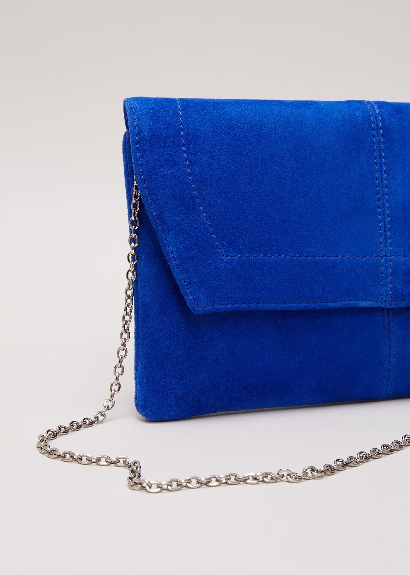 Square Suede Clutch Bag