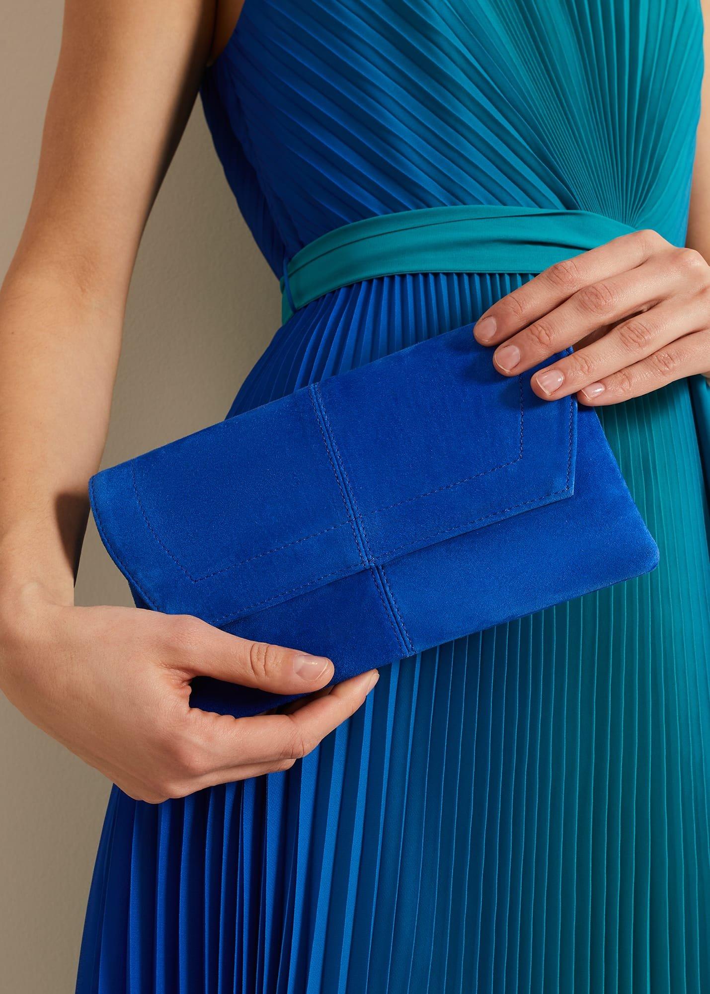 Square Suede Clutch Bag