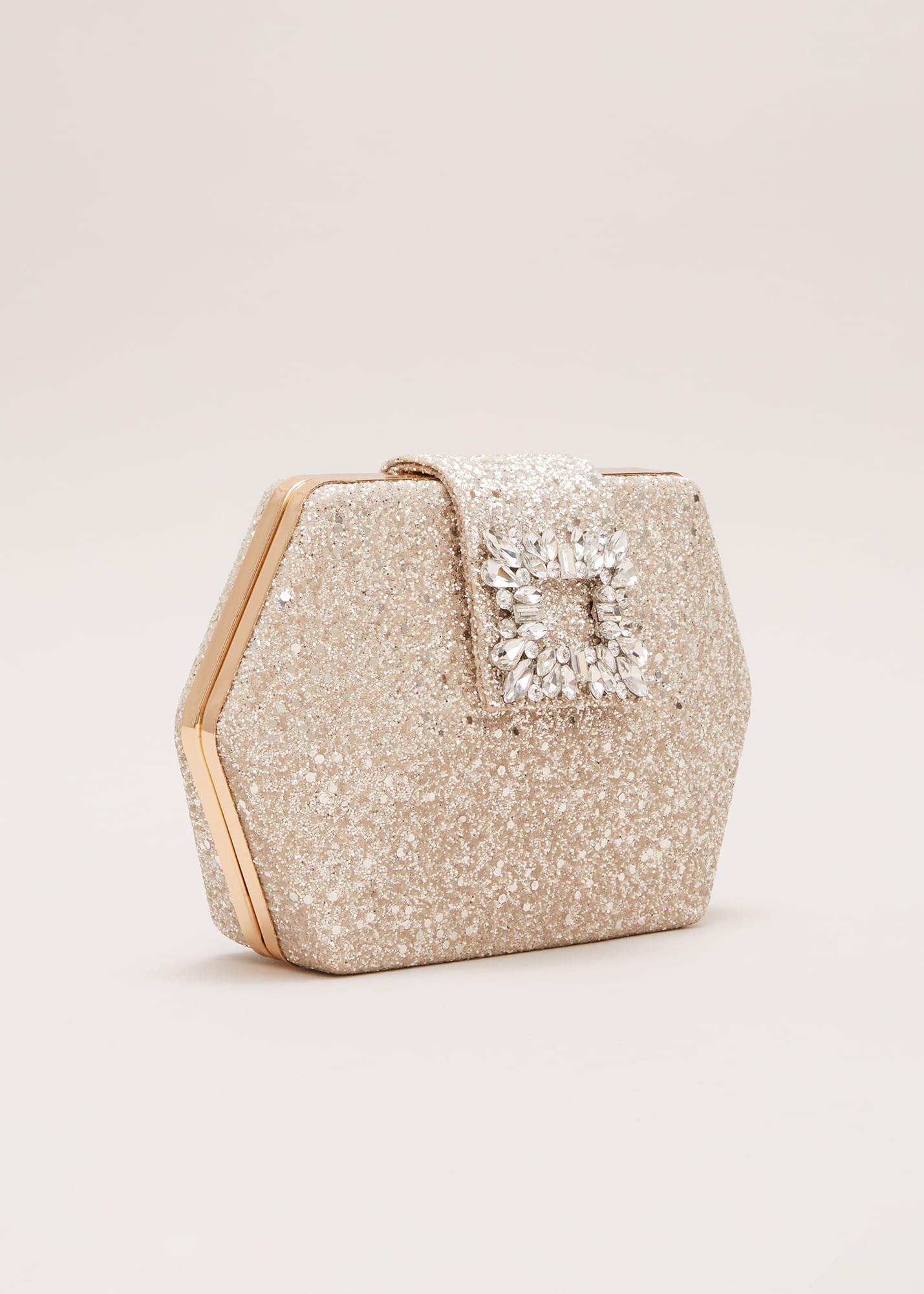 Glitter Embellished Hexagon Bag