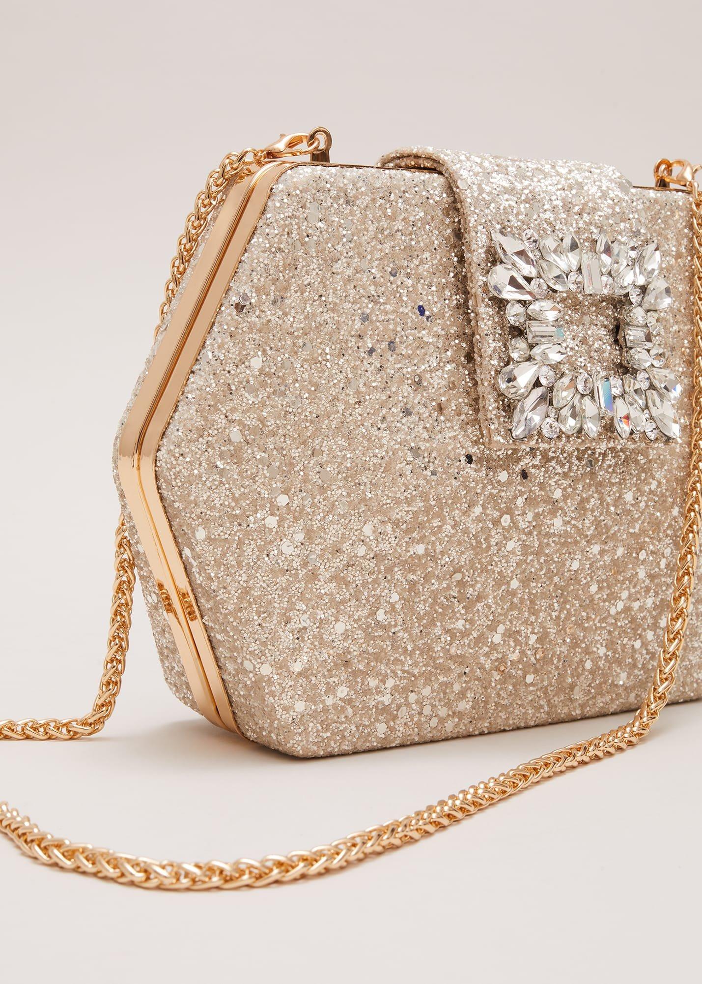 Glitter Embellished Hexagon Bag