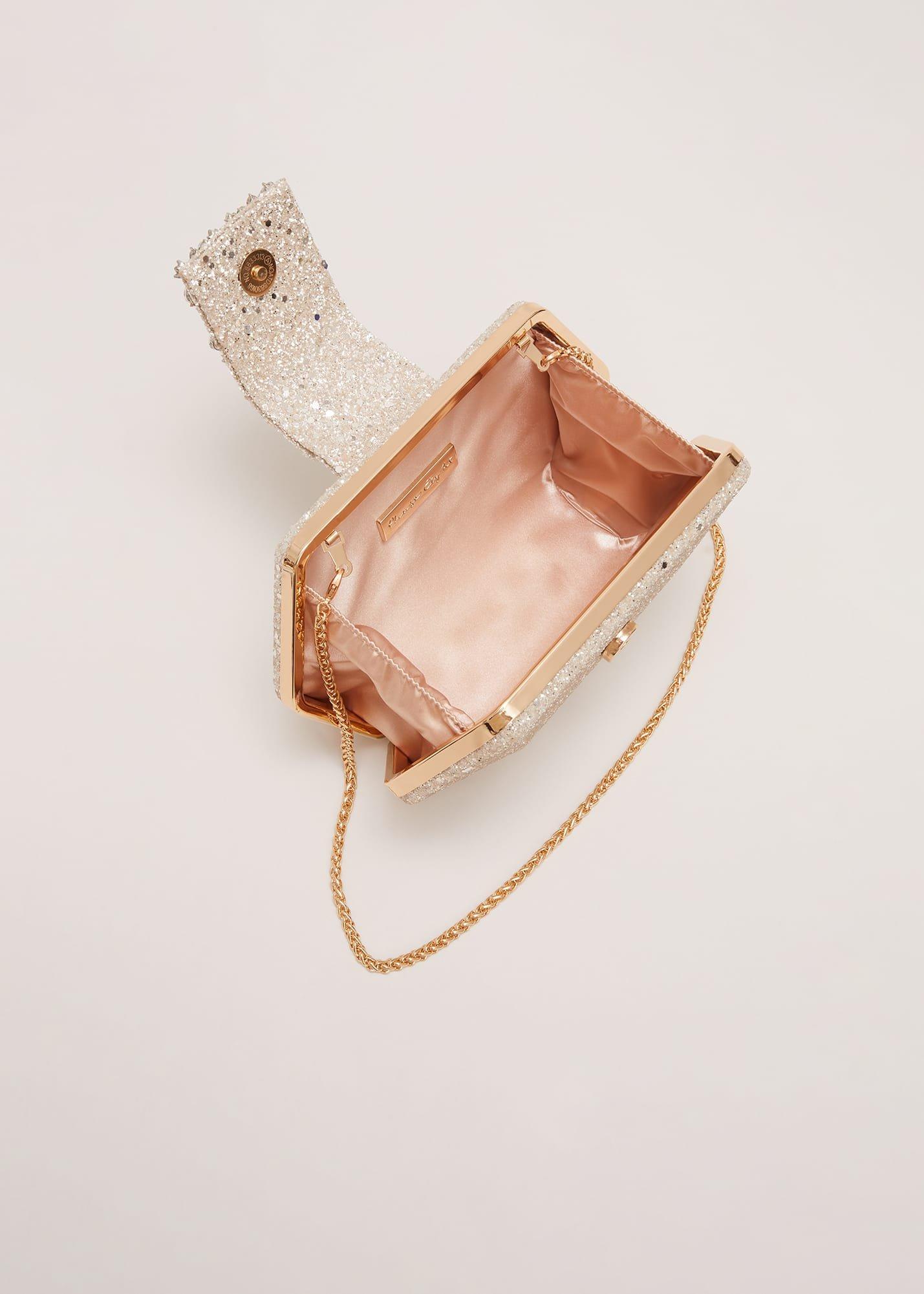 Glitter Embellished Hexagon Bag