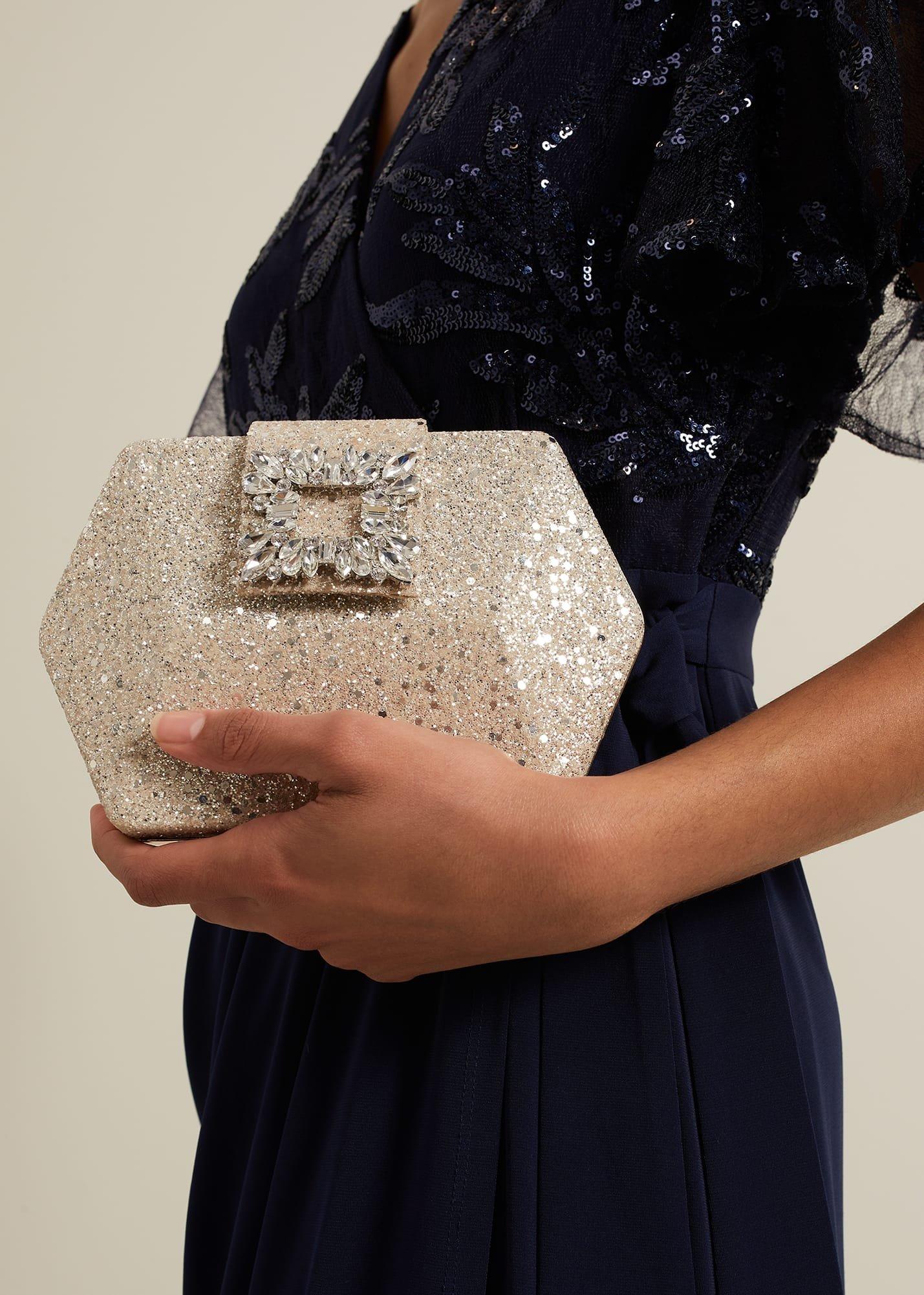 Glitter Embellished Hexagon Bag