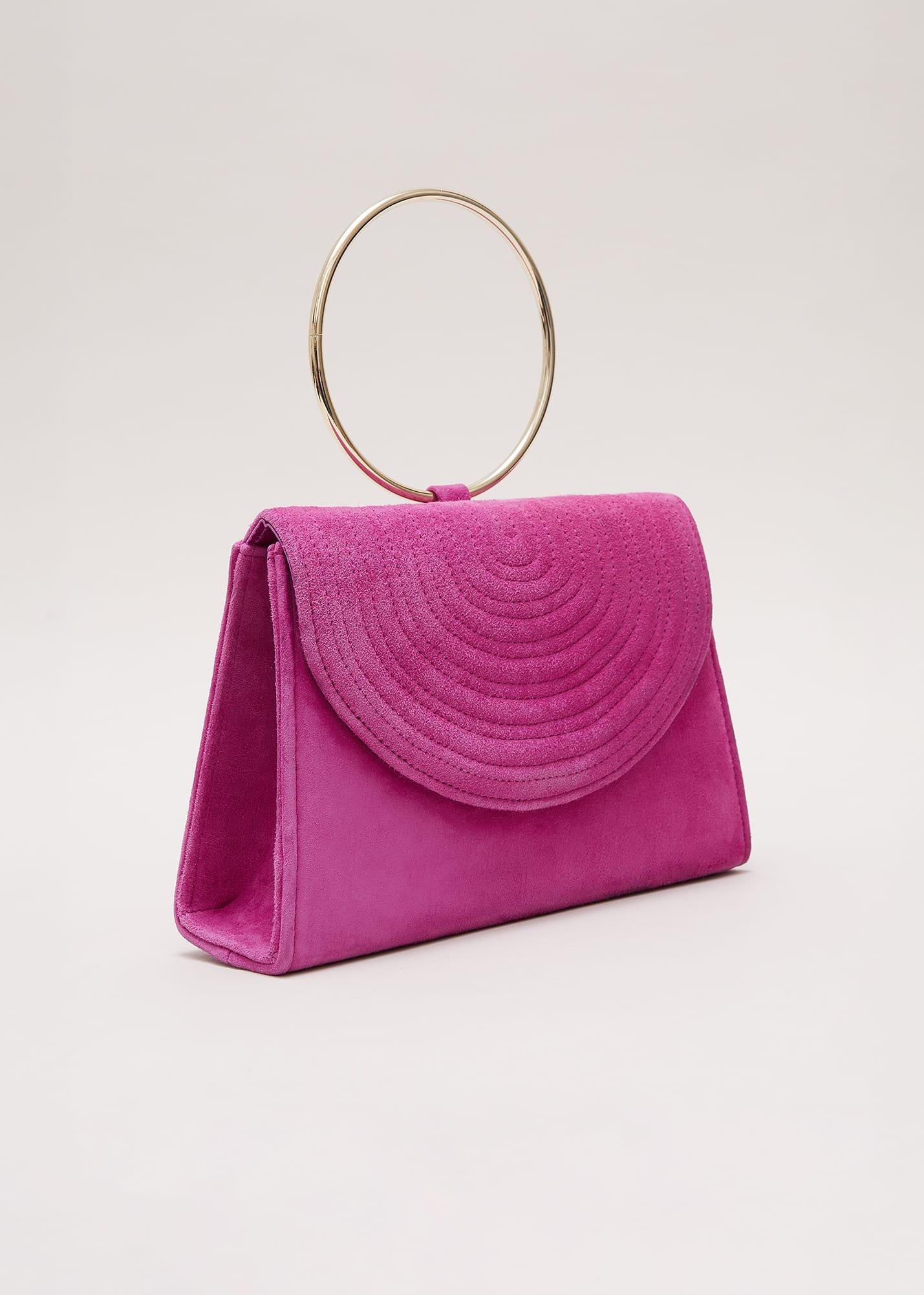 Ring Handle Suede Mini Bag