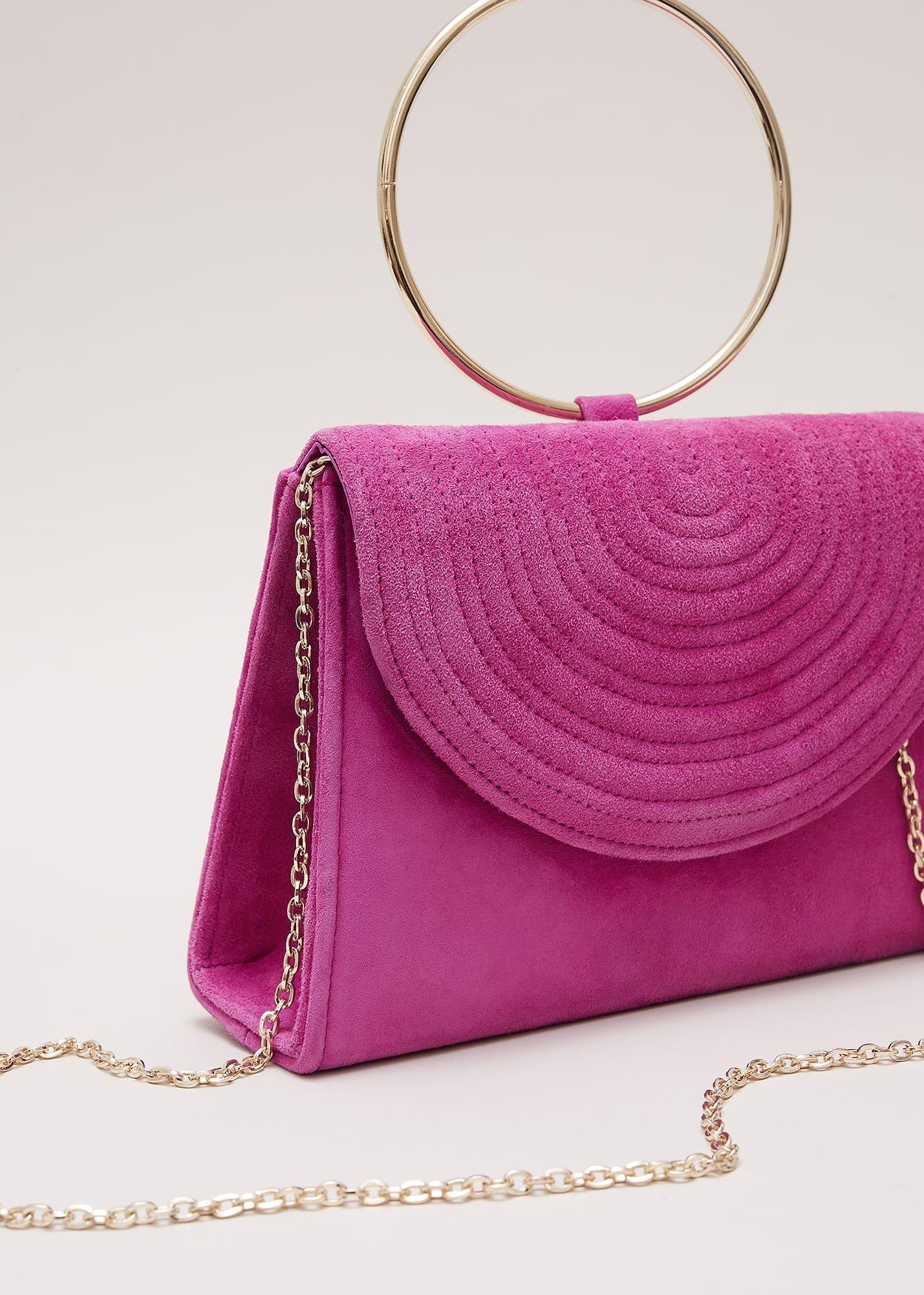 Ring Handle Suede Mini Bag