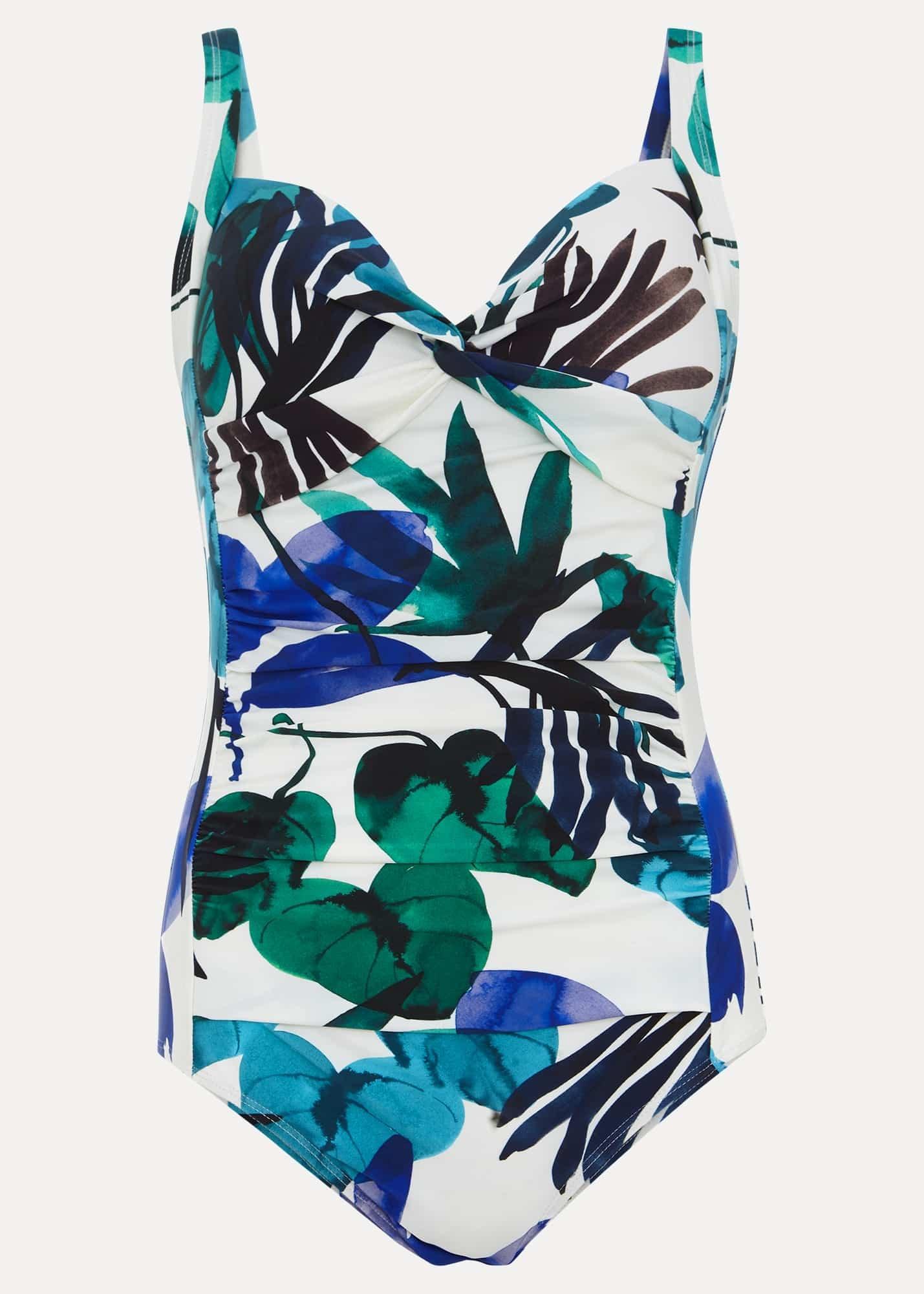 Watercolour Leaf Print Swimsuit