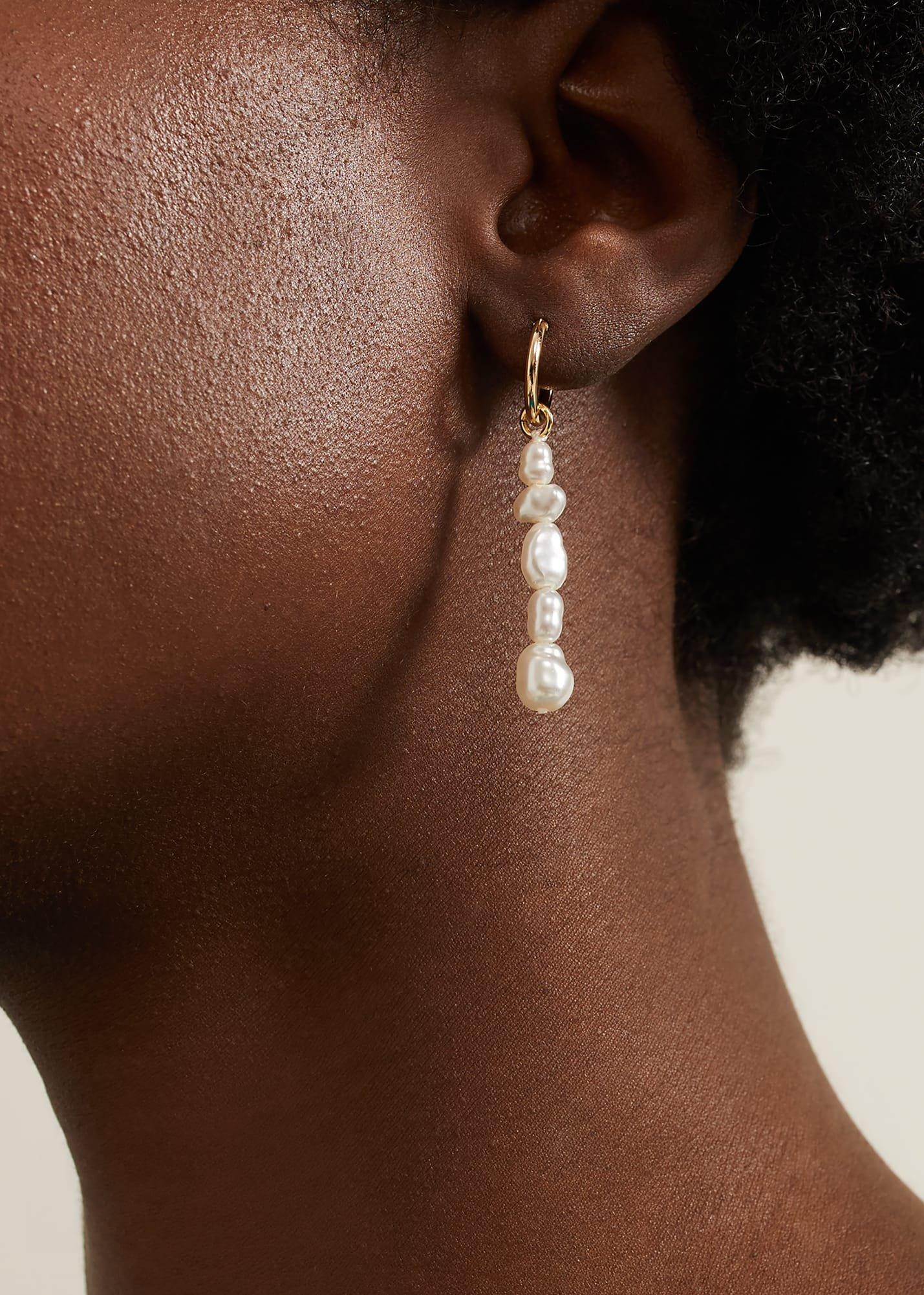 Pearl Drop Chain Earrings