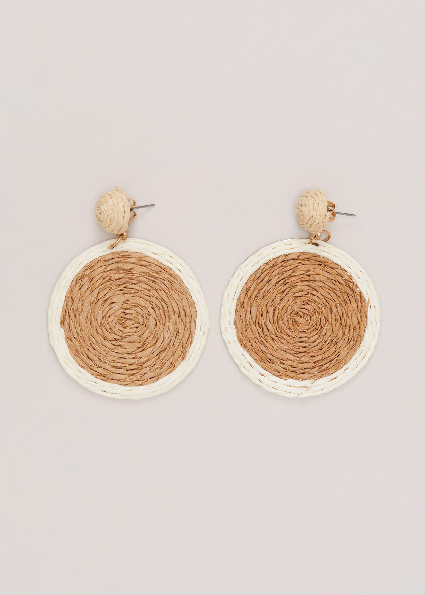 Raffia Oversized Circular Earring