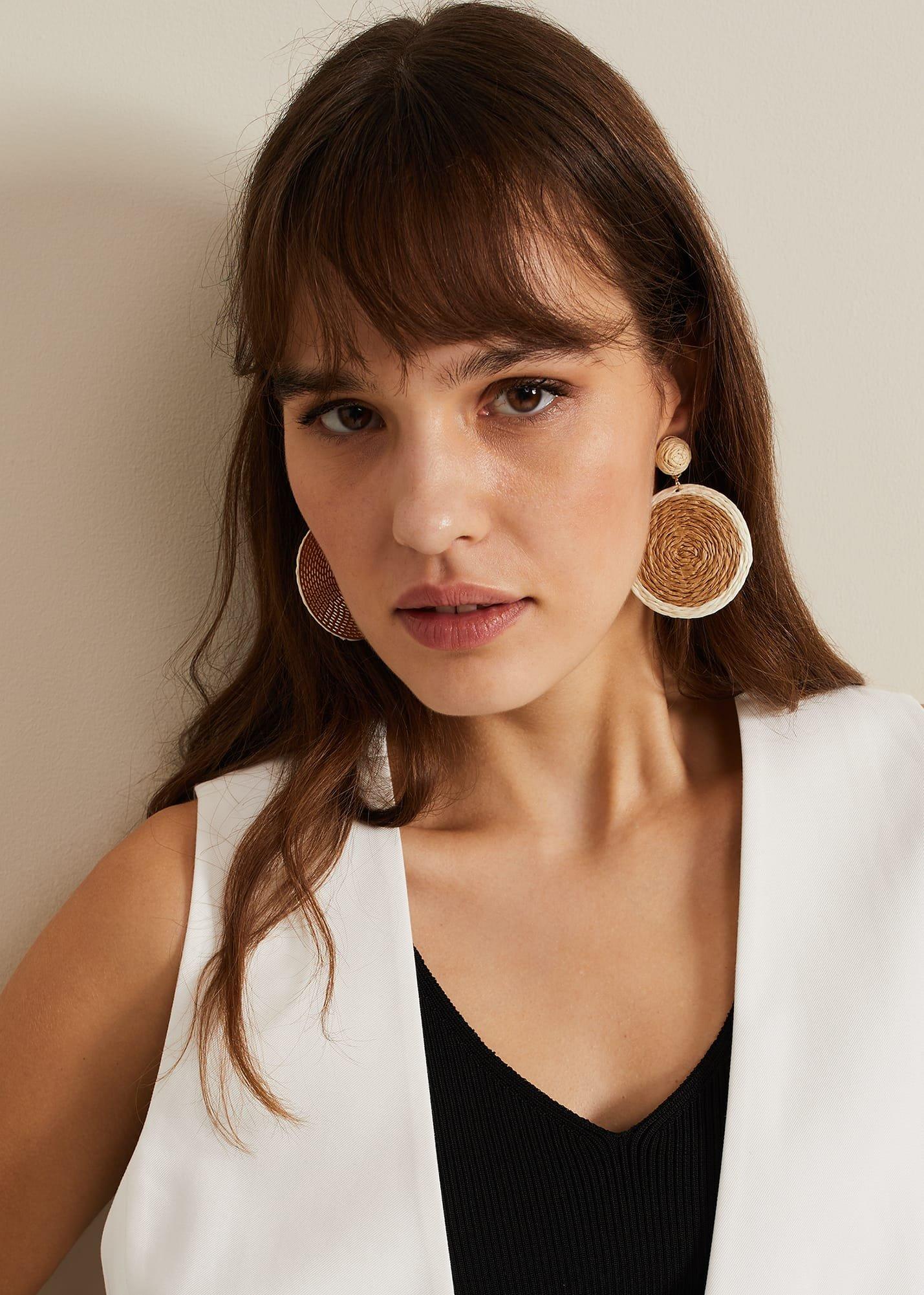 Raffia Oversized Circular Earring
