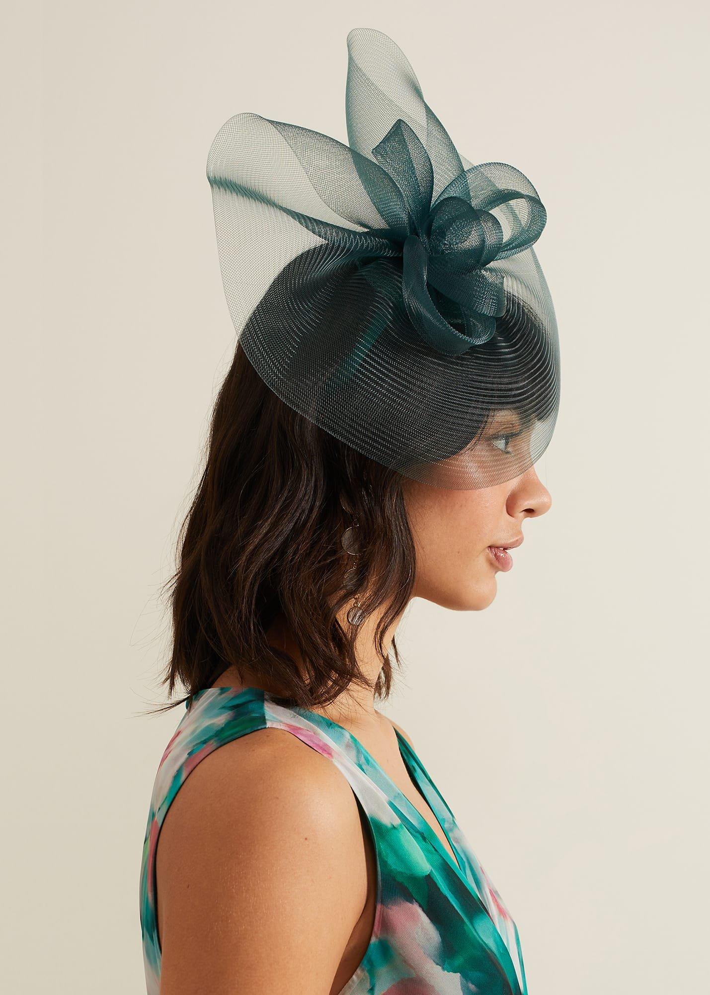 Green Bow Freeform Fascinator