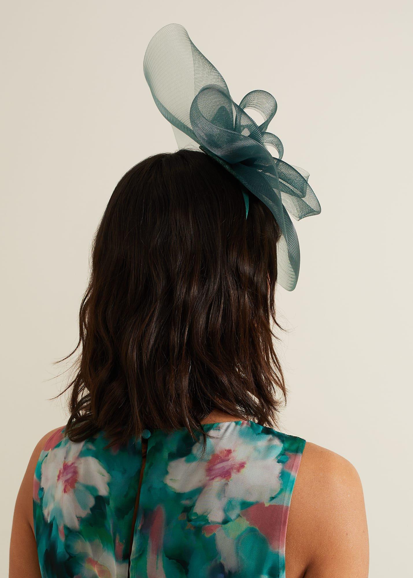 Green Bow Freeform Fascinator