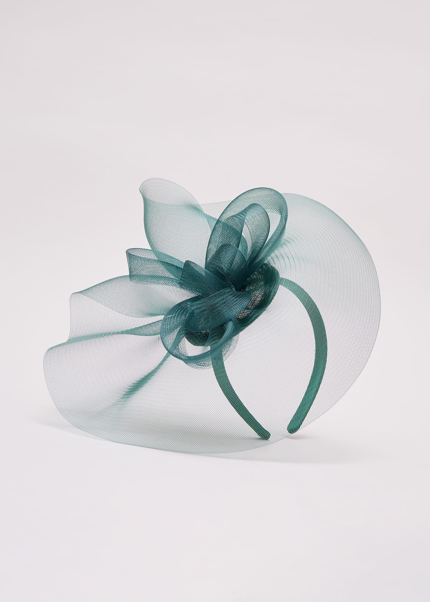 Green Bow Freeform Fascinator