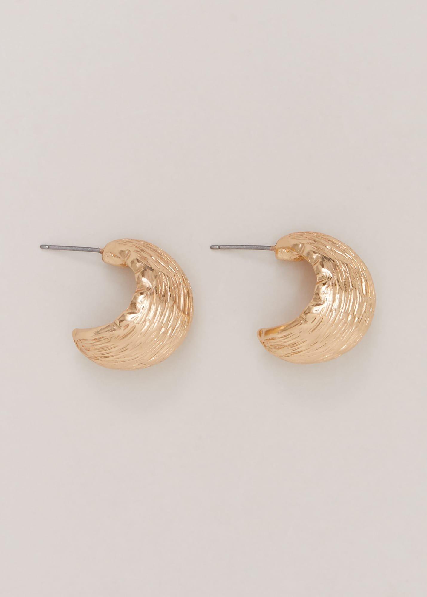Textured Huggie Hoop Earrings