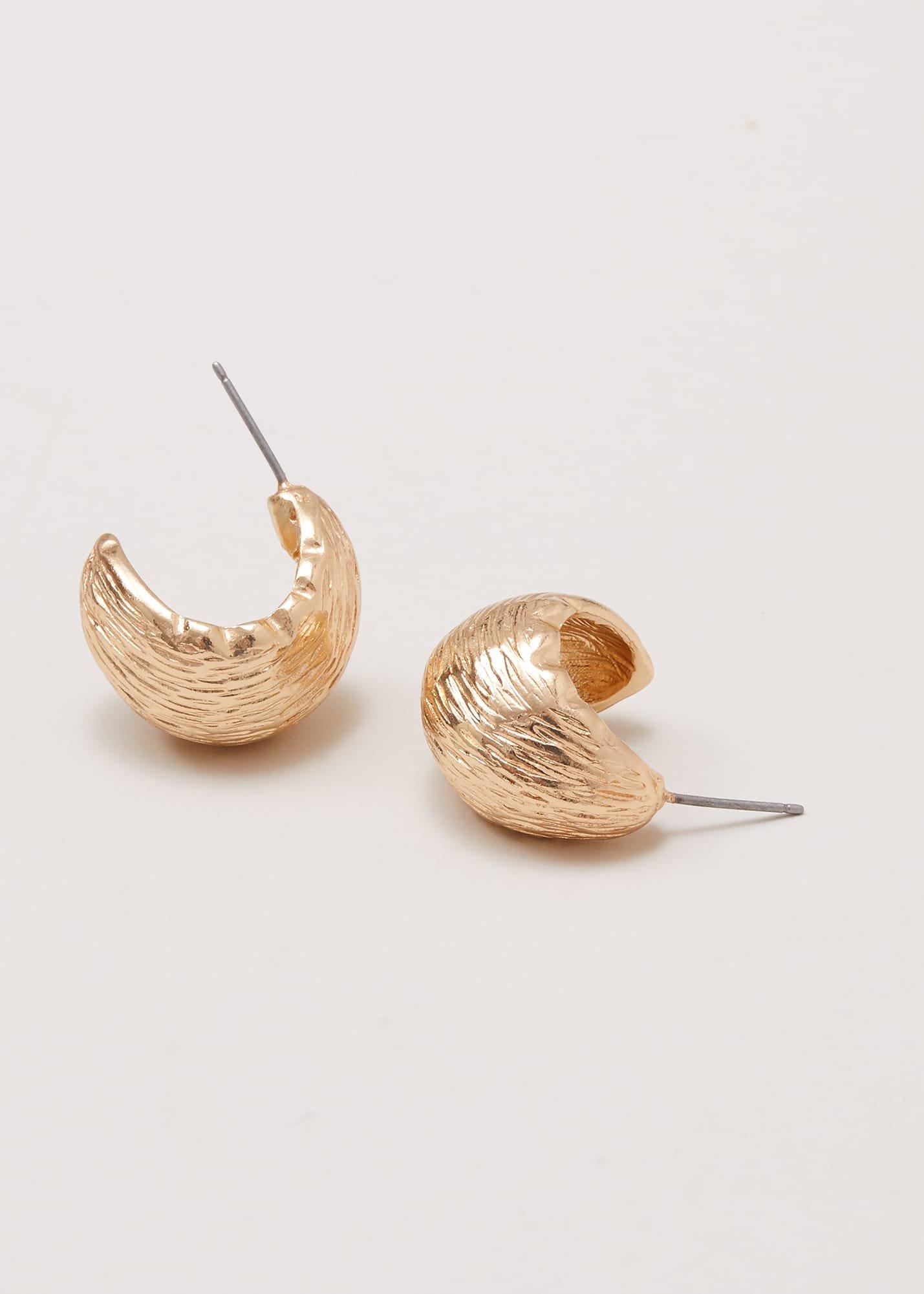 Textured Huggie Hoop Earrings