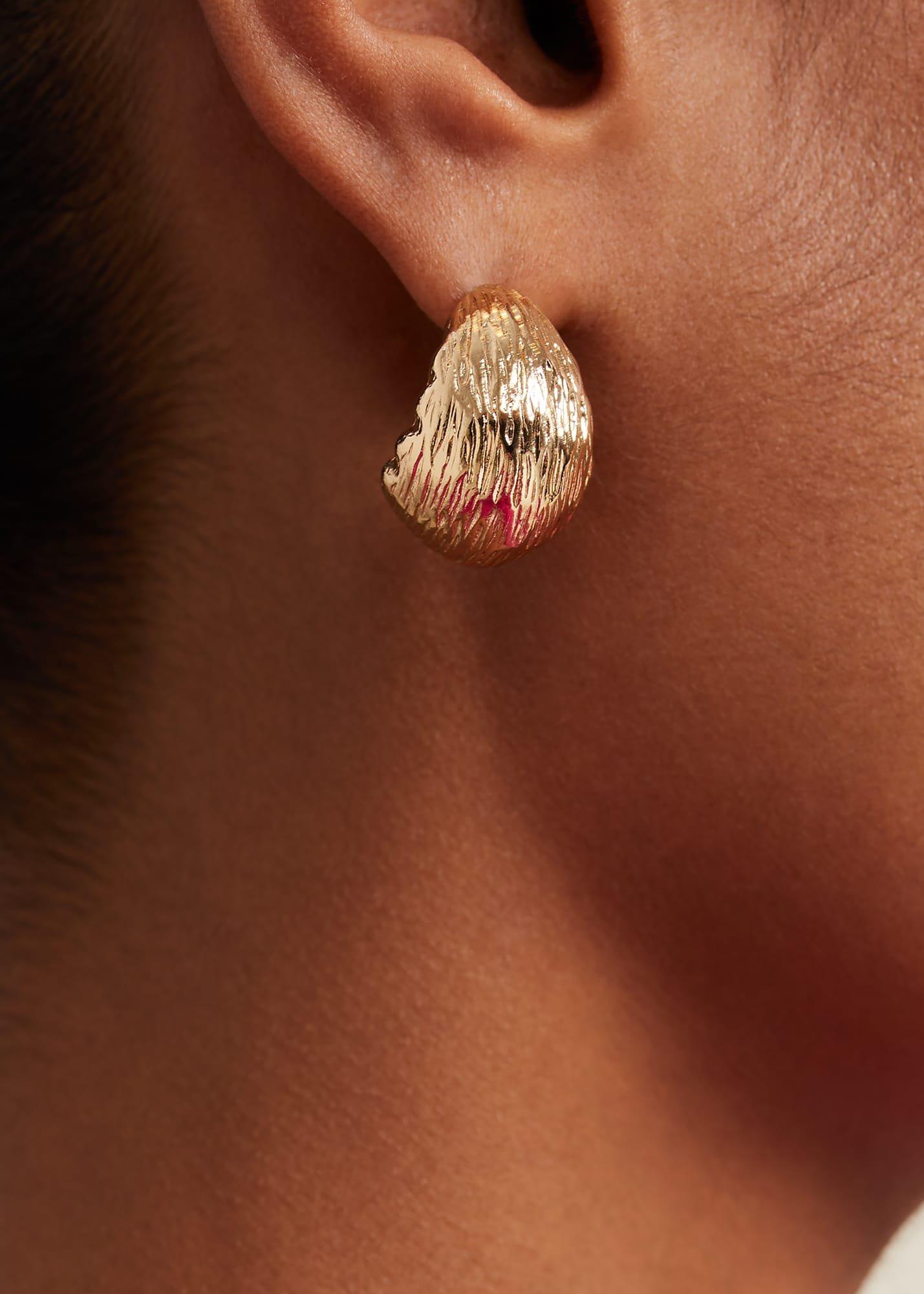 Textured Huggie Hoop Earrings
