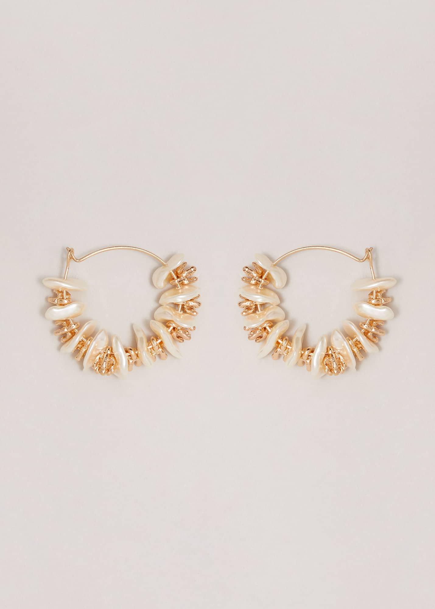 Pearl Detail Hoop Earrings