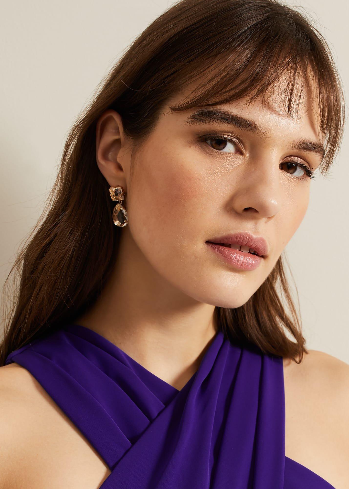 Stone Teardrop Earrings