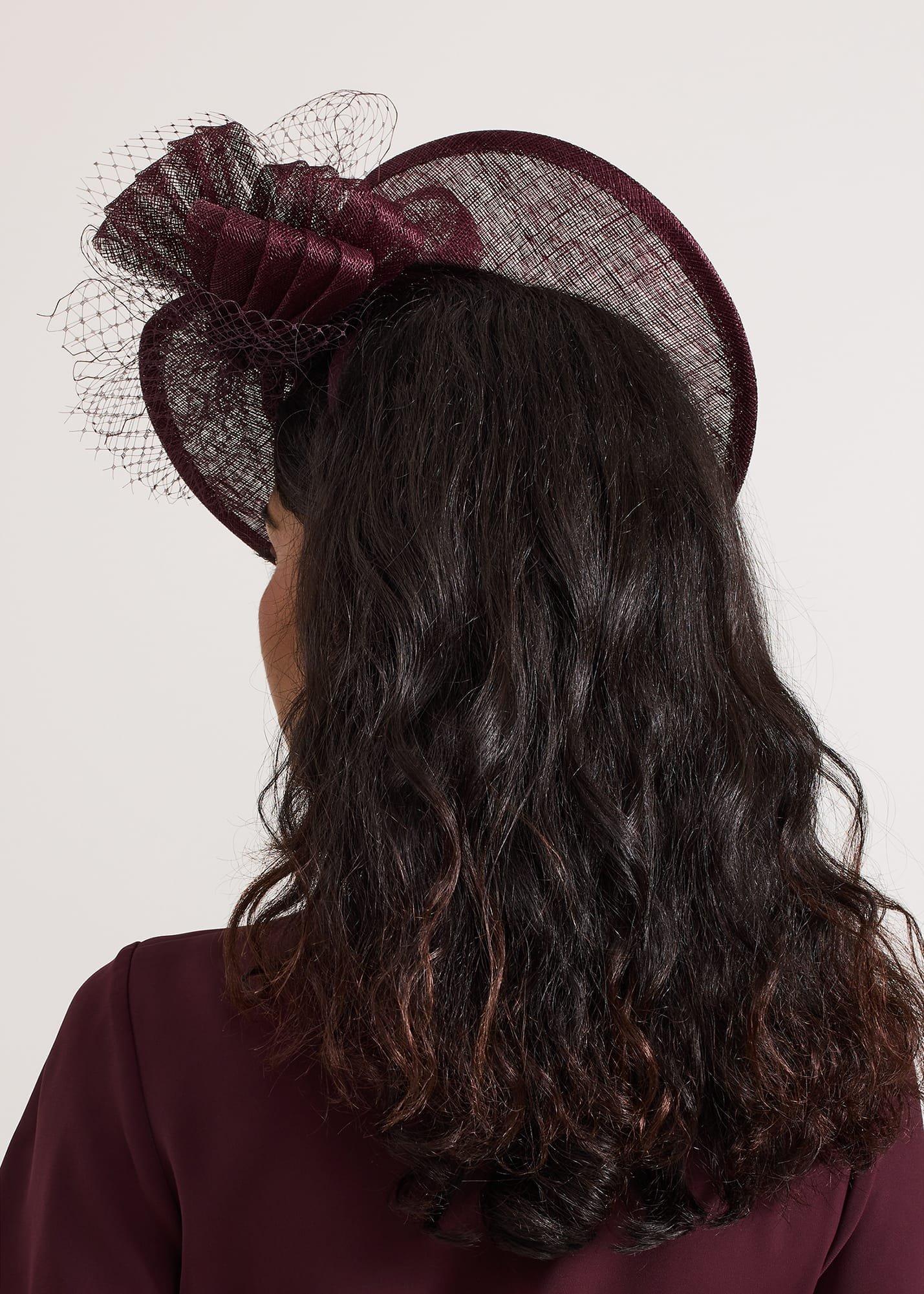 Purple Bow Twist Back Disc Fascinator