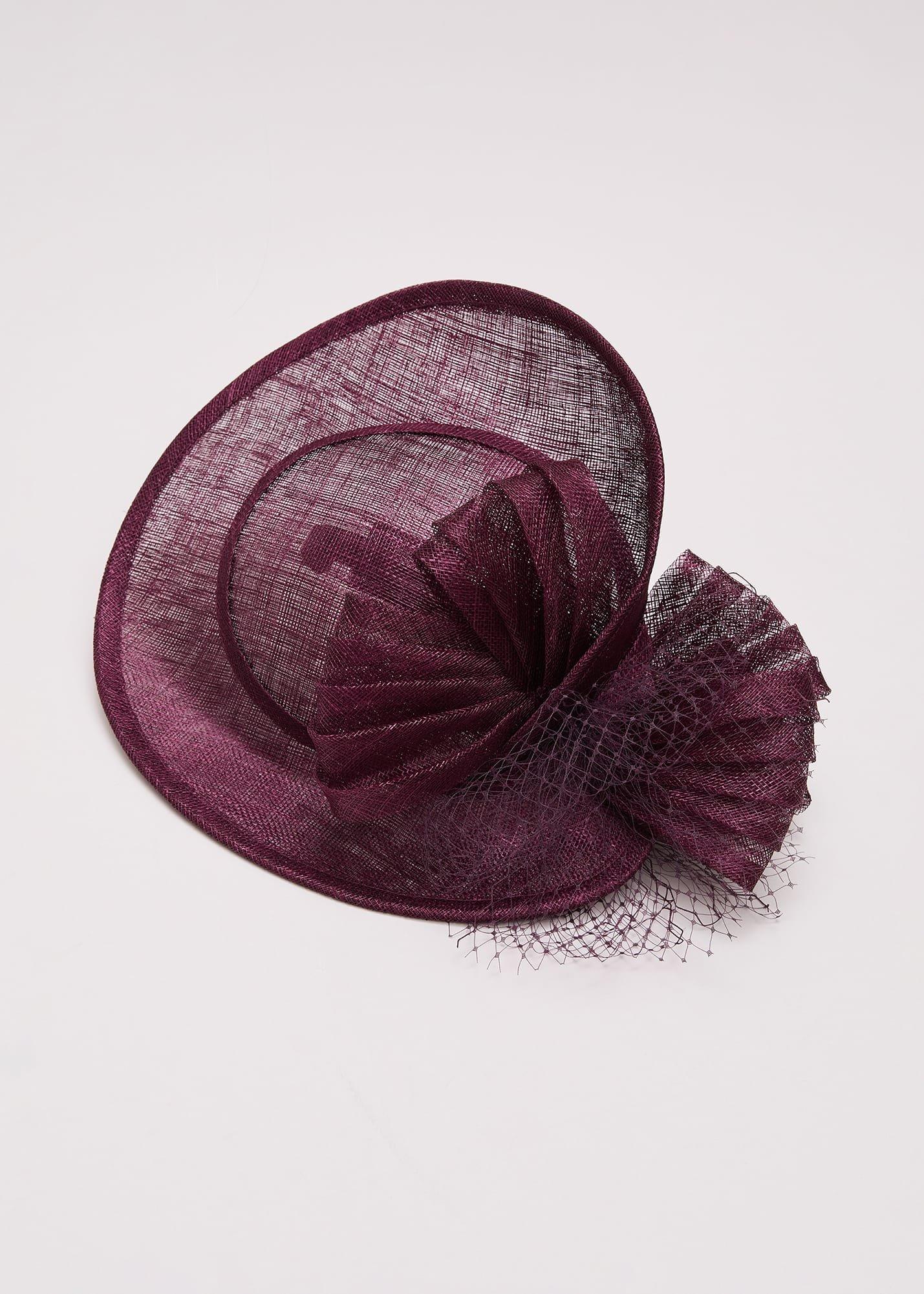 Purple Bow Twist Back Disc Fascinator
