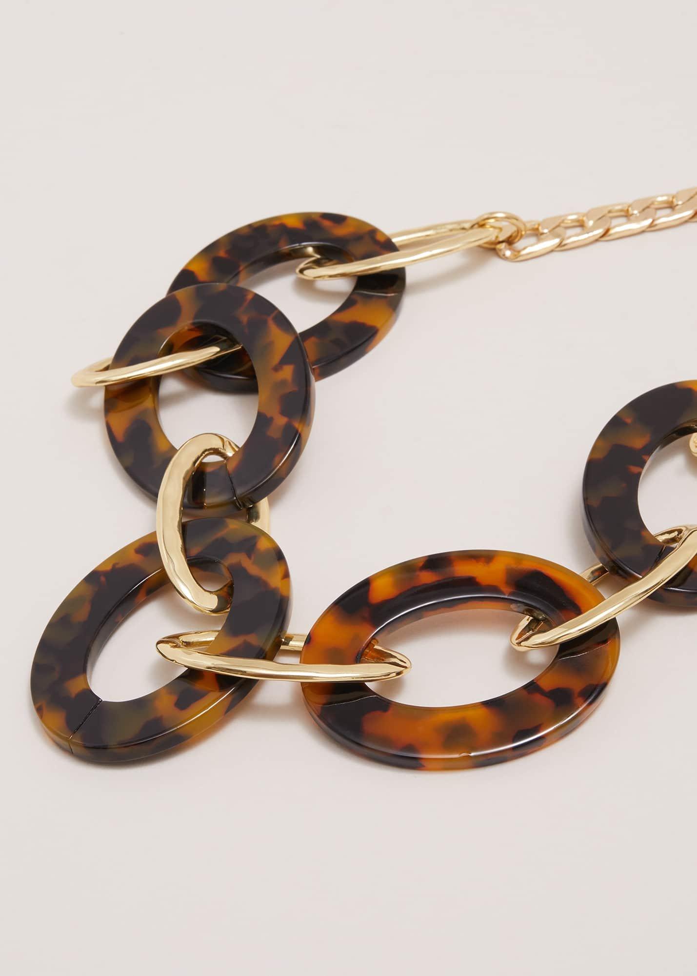 Gold Tort Resin Necklace