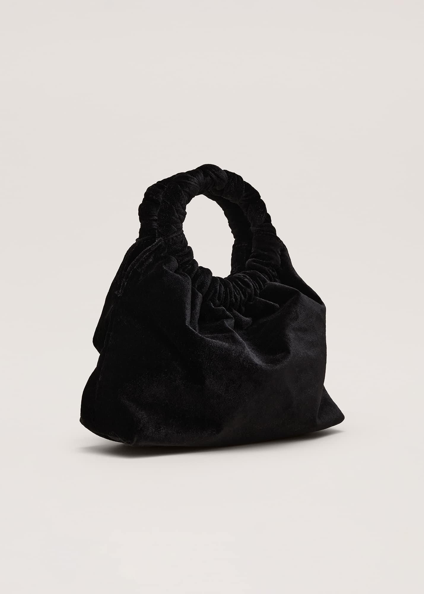 Black Velvet Twist Handle Mini Grab Bag