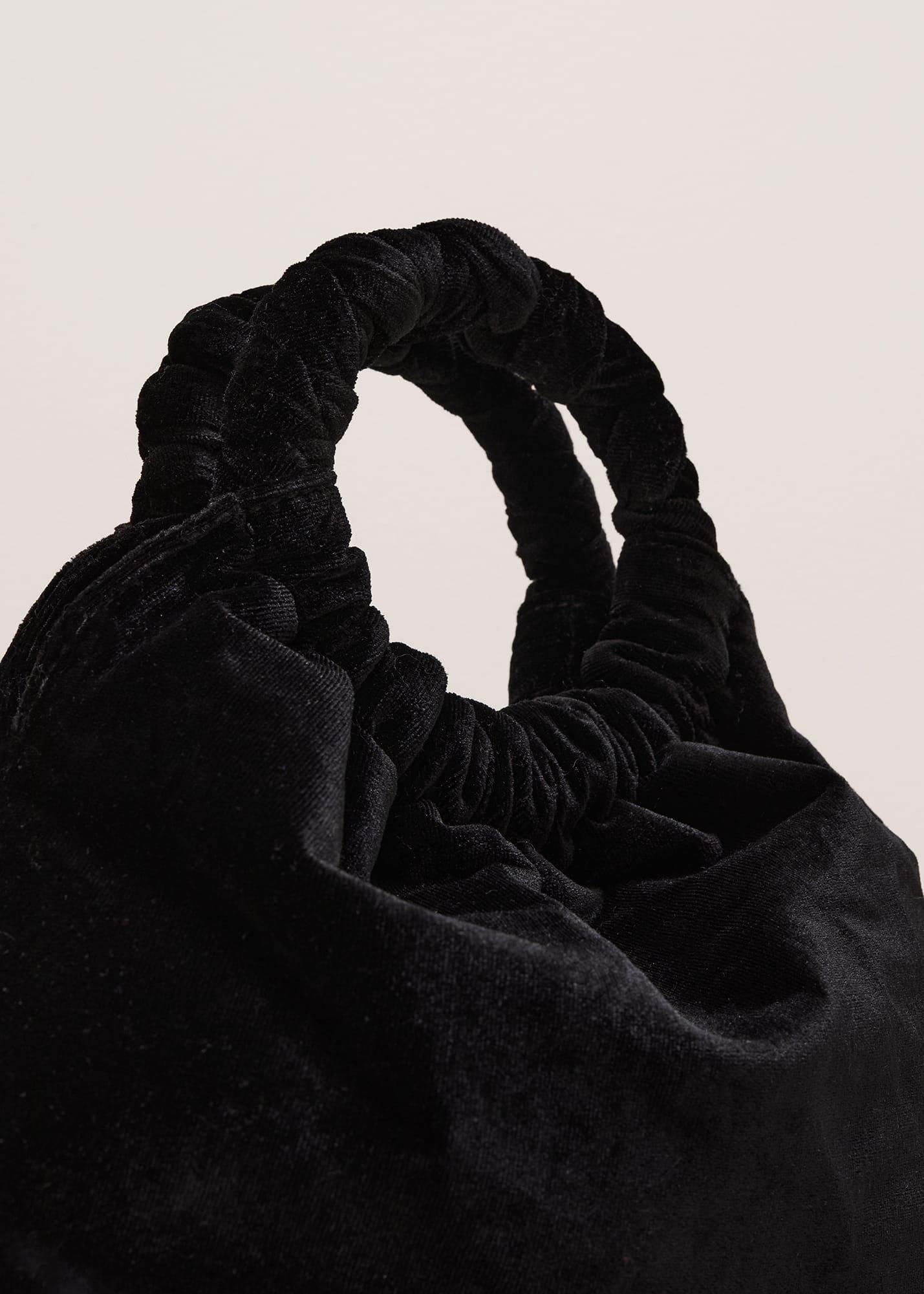 Black Velvet Twist Handle Mini Grab Bag