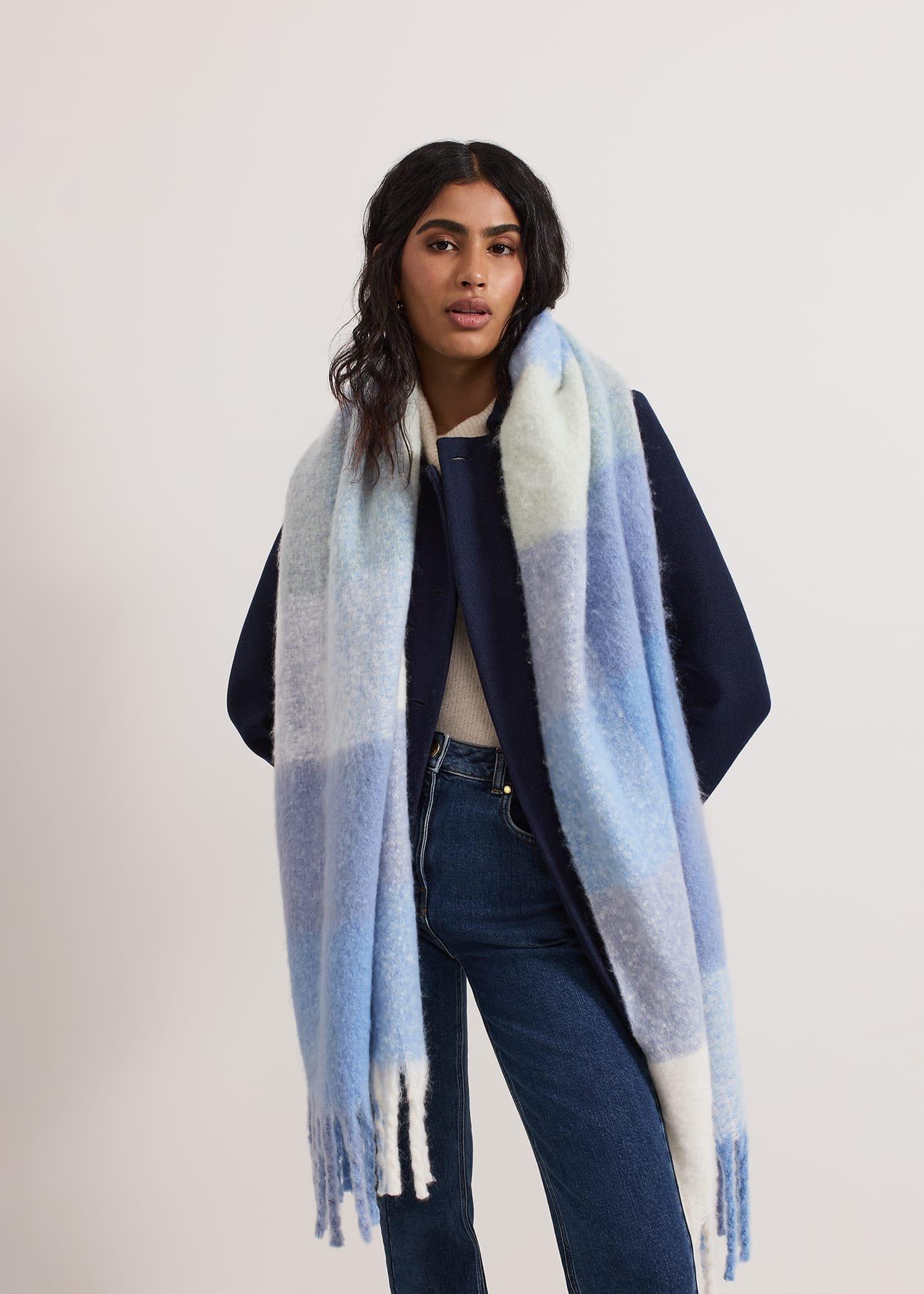 Oversized Check Brushed Scarf