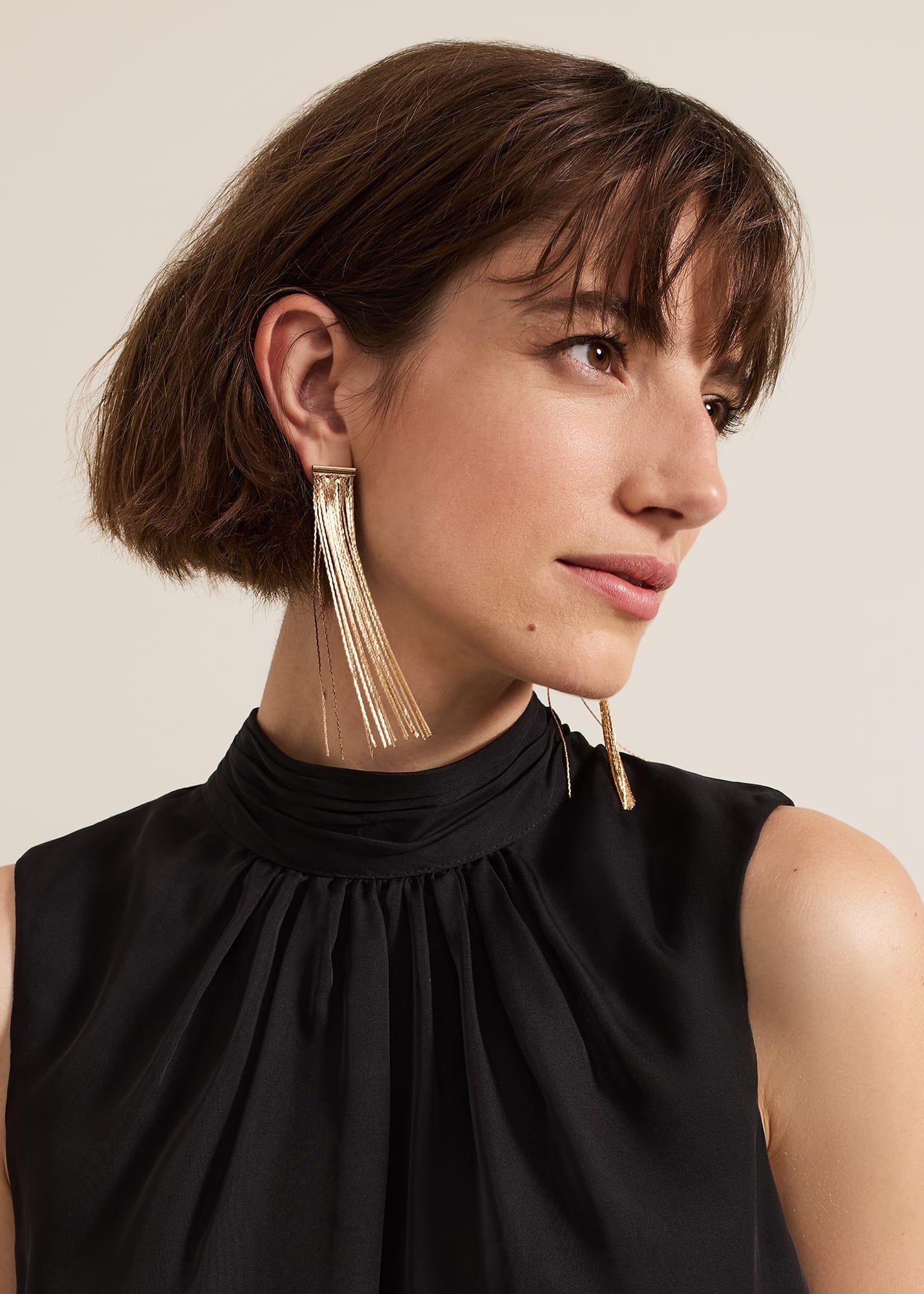 Gold Shoulder Duster Drop Earring