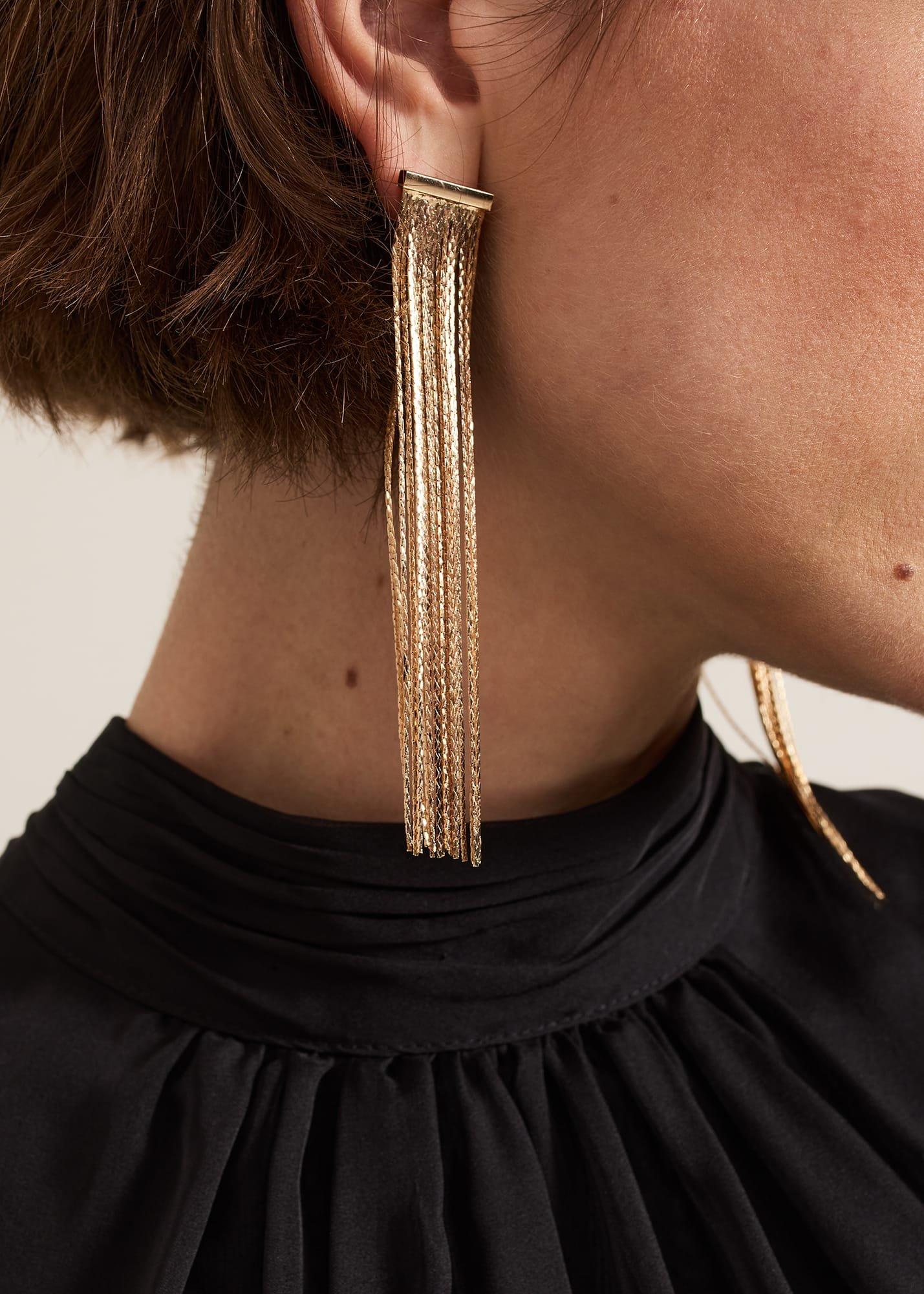 Gold Shoulder Duster Drop Earring
