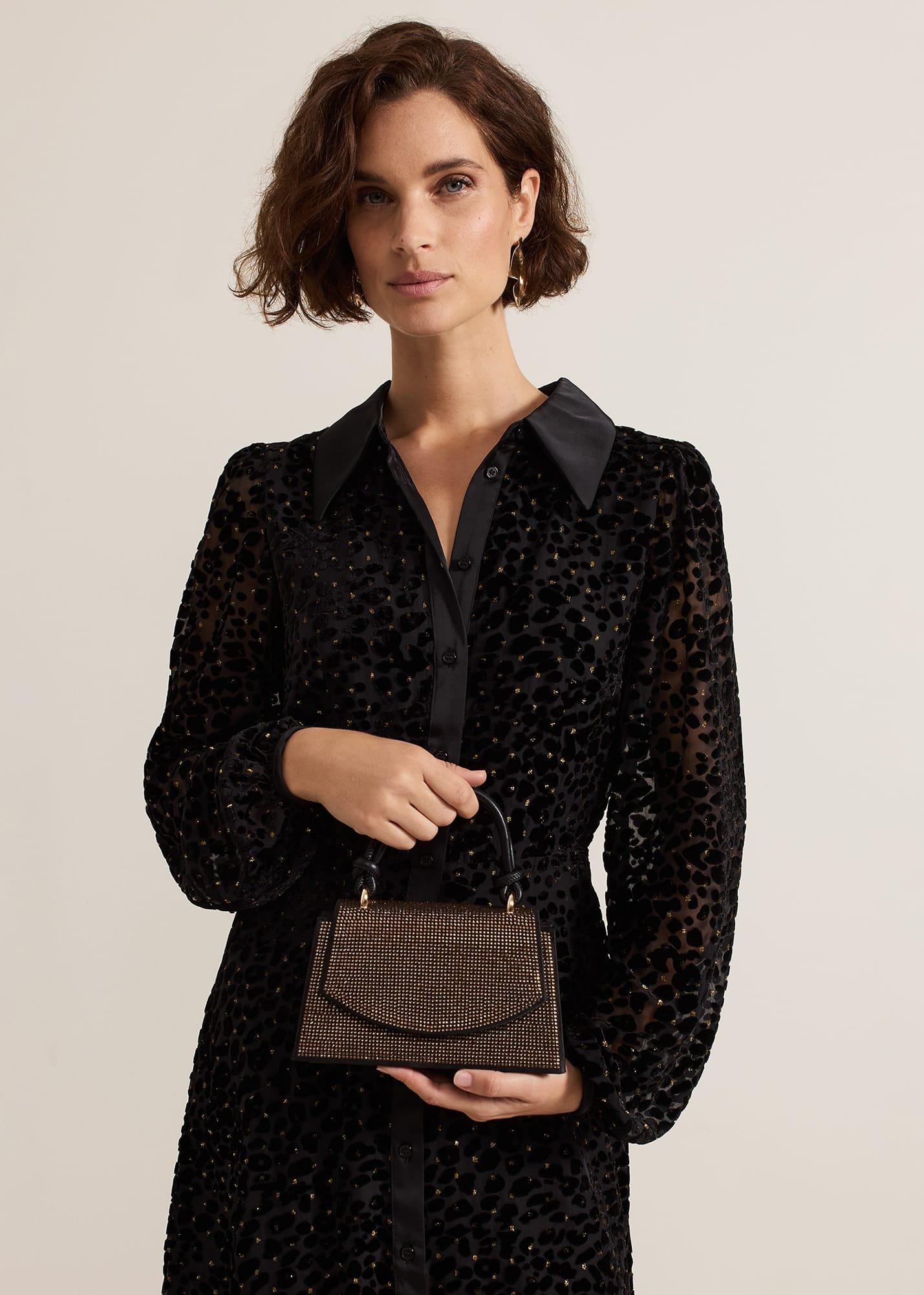 Gold Embellished Mini Tote