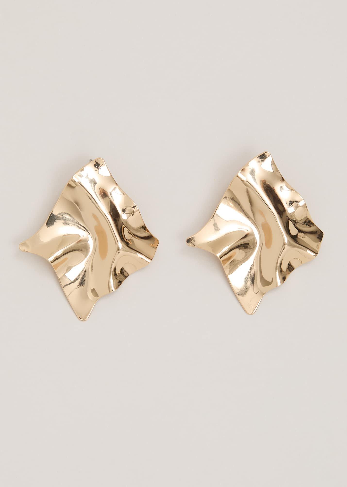 Gold Statement Stud Earrings