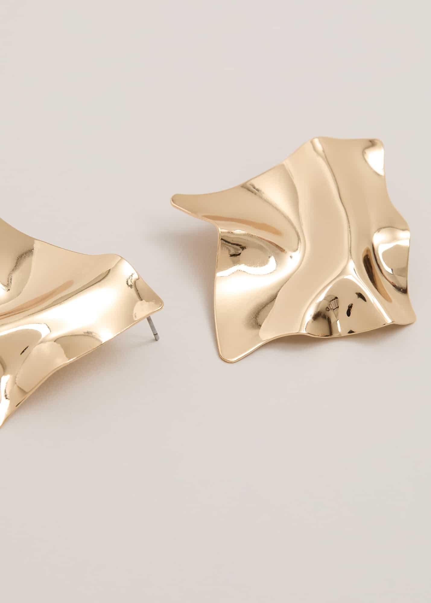 Gold Statement Stud Earrings