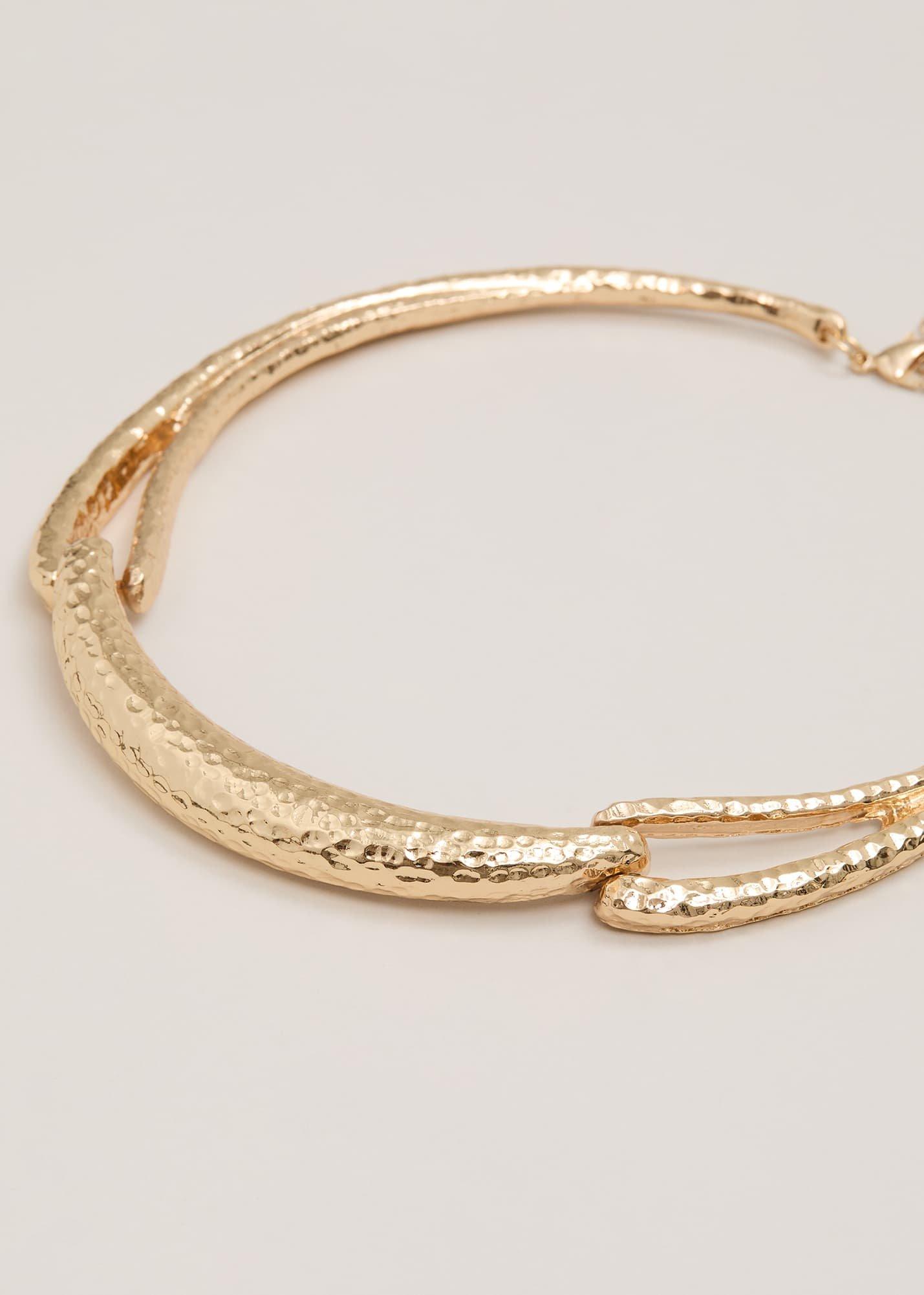 Gold Textured Collar Necklace