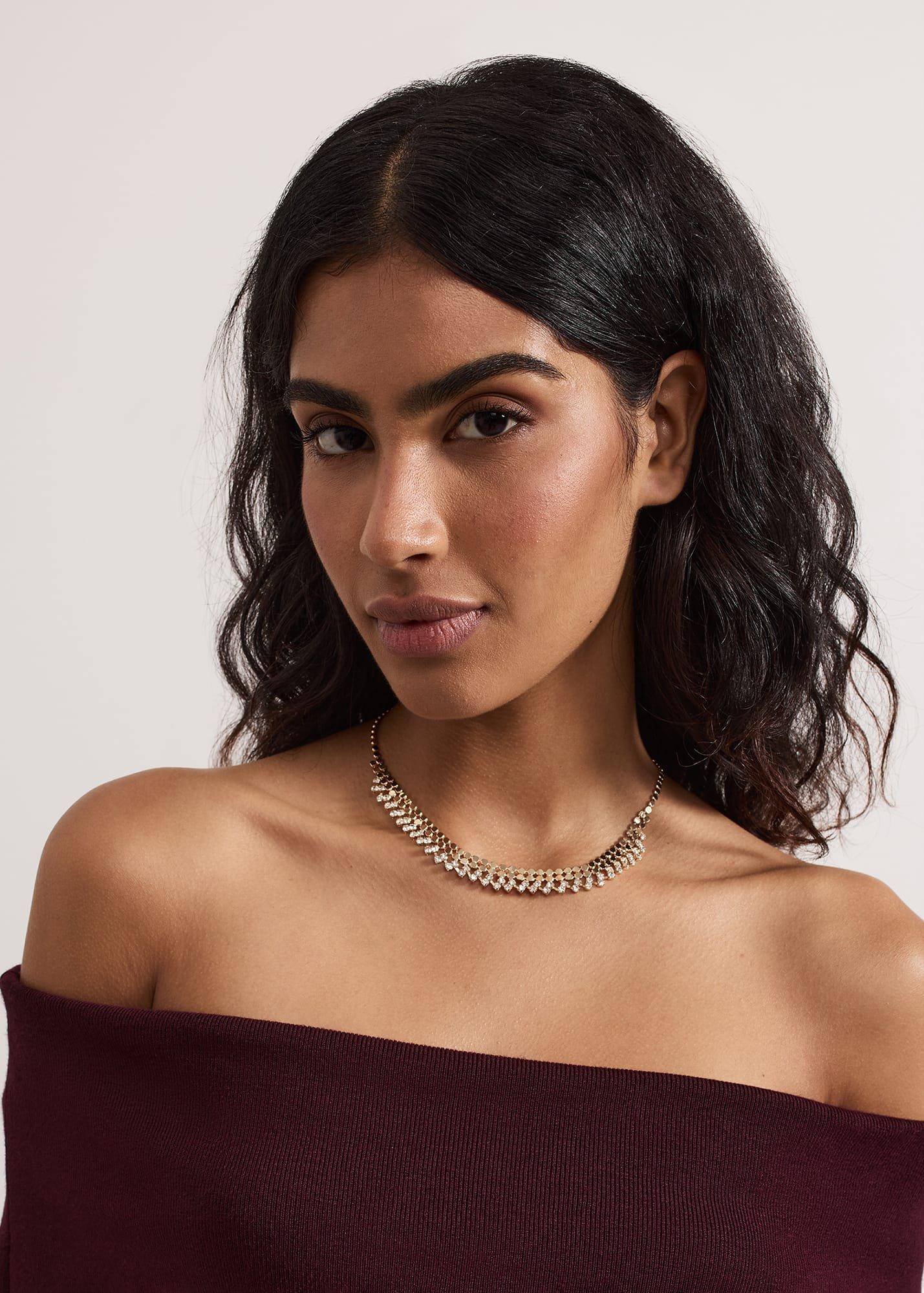 Gold Sparkle Disc Necklace