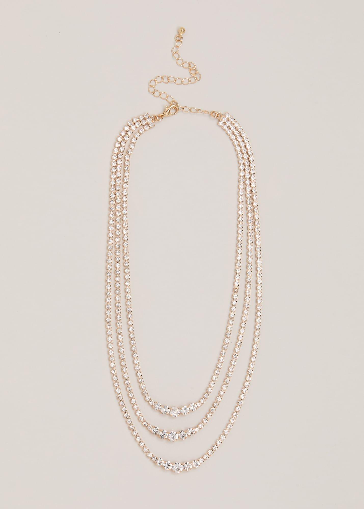 Gold Sparkle Triple Layer Necklace