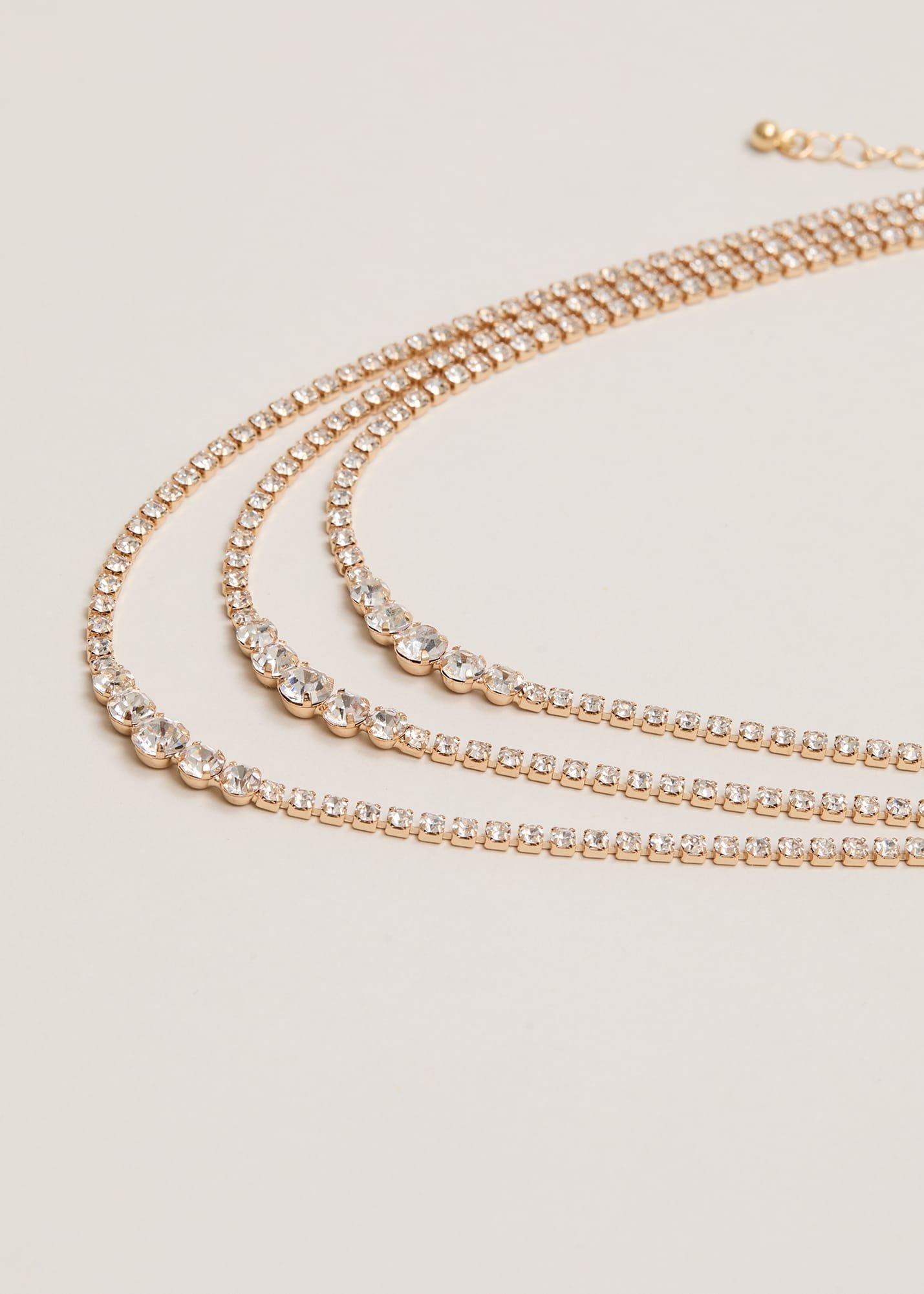 Gold Sparkle Triple Layer Necklace