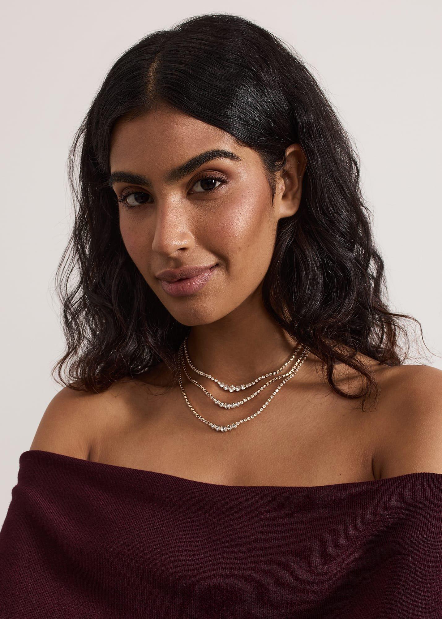 Gold Sparkle Triple Layer Necklace