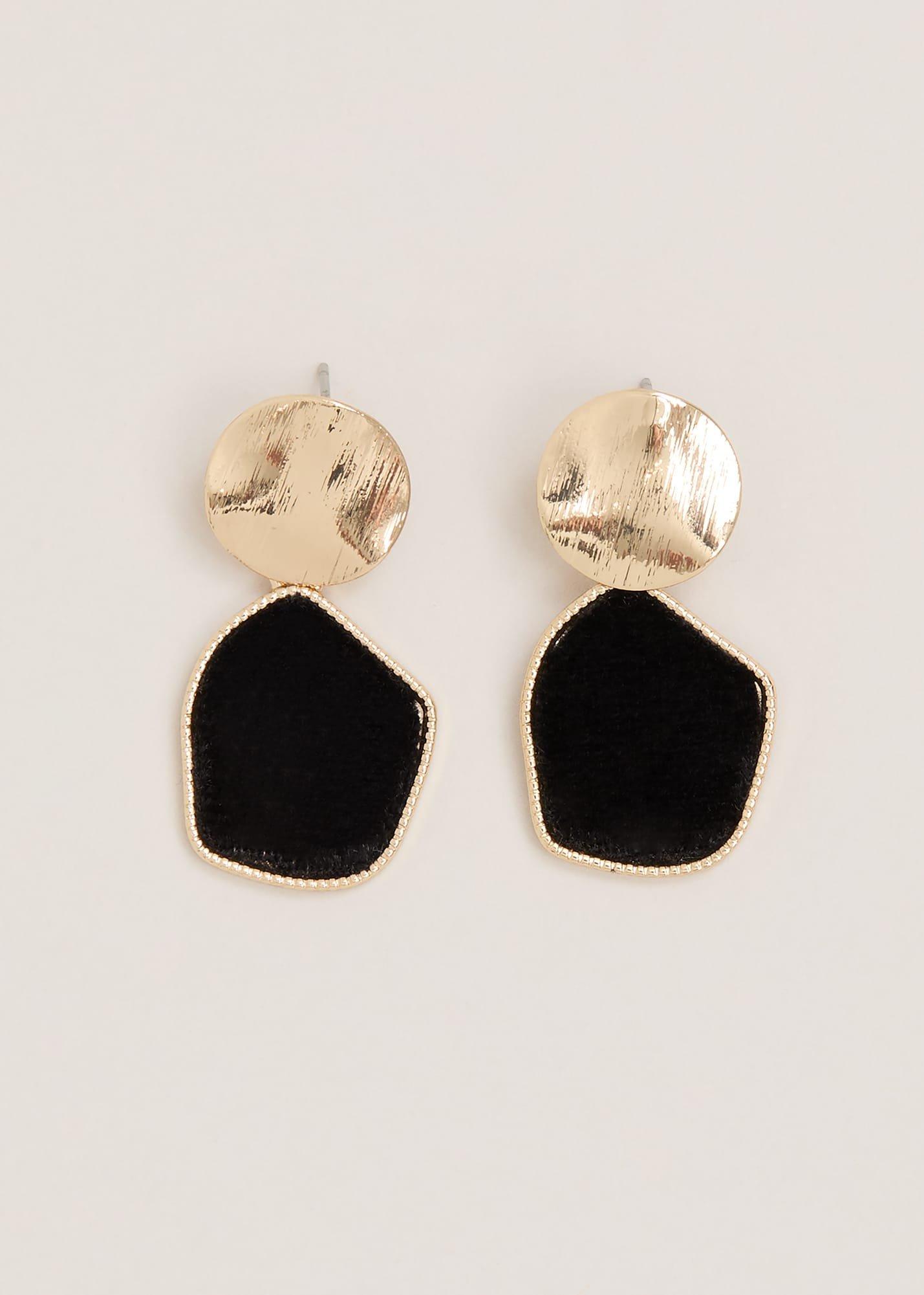 Black Velvet Drop Earrings