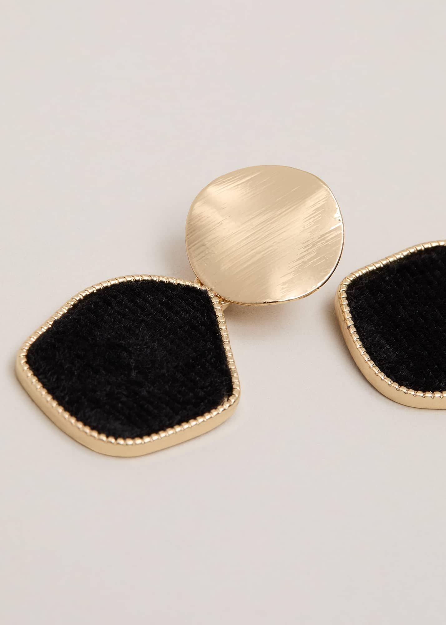 Black Velvet Drop Earrings
