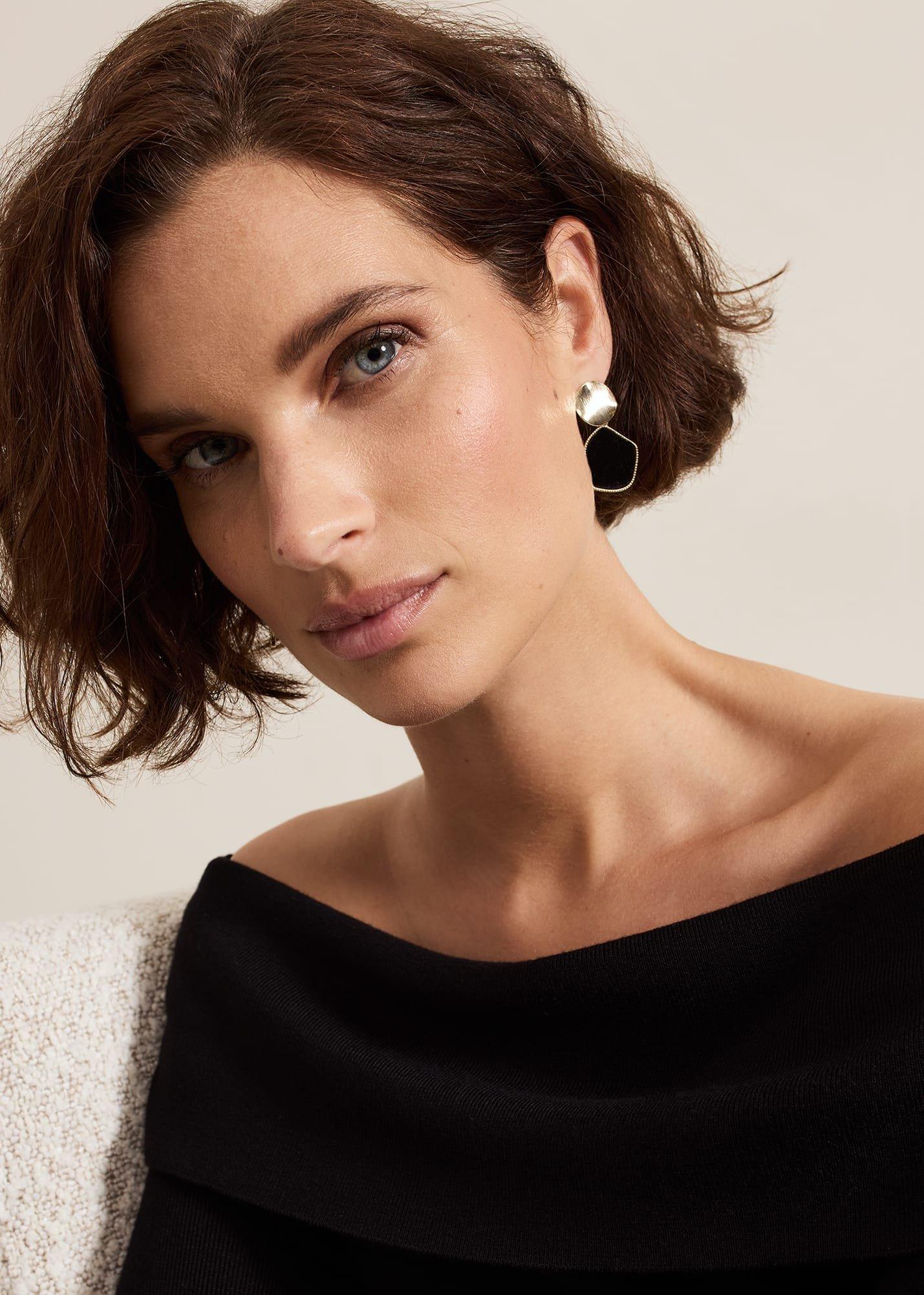 Black Velvet Drop Earrings