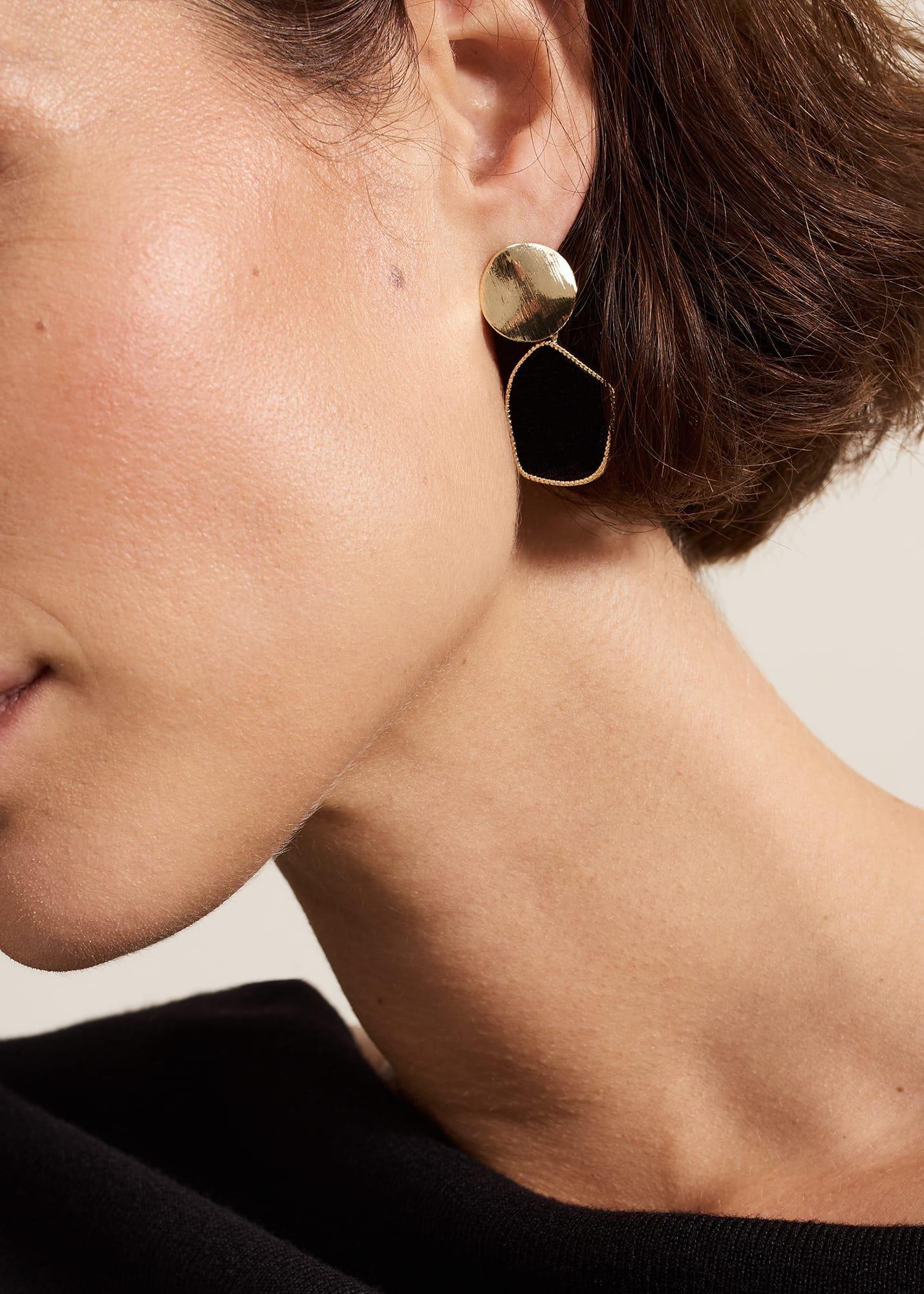 Black Velvet Drop Earrings