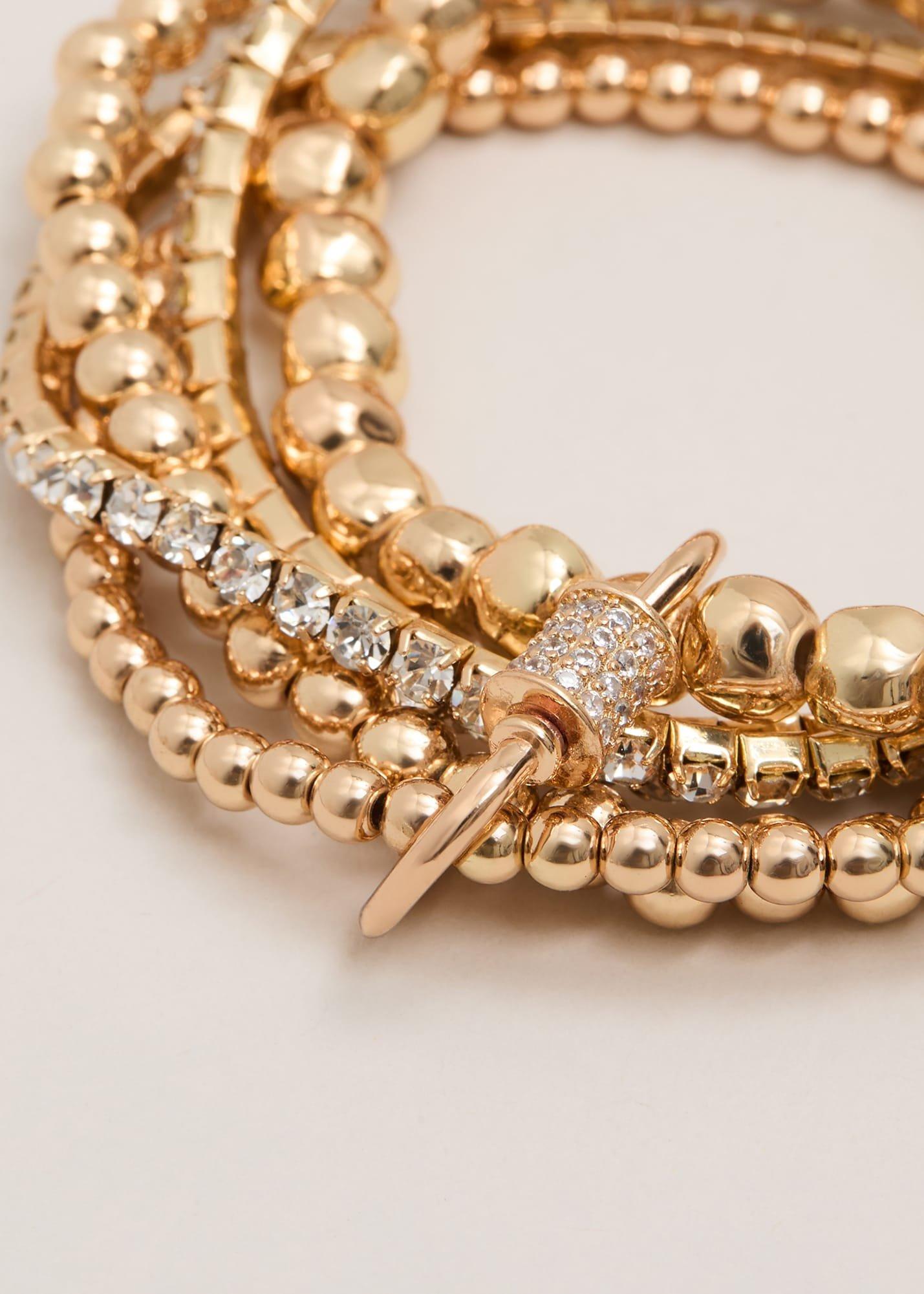 Gold Sparkle Stretch Bracelet Set