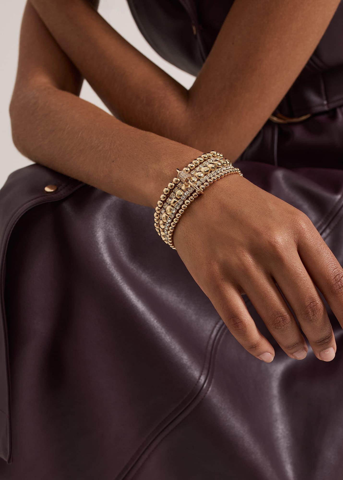 Gold Sparkle Stretch Bracelet Set