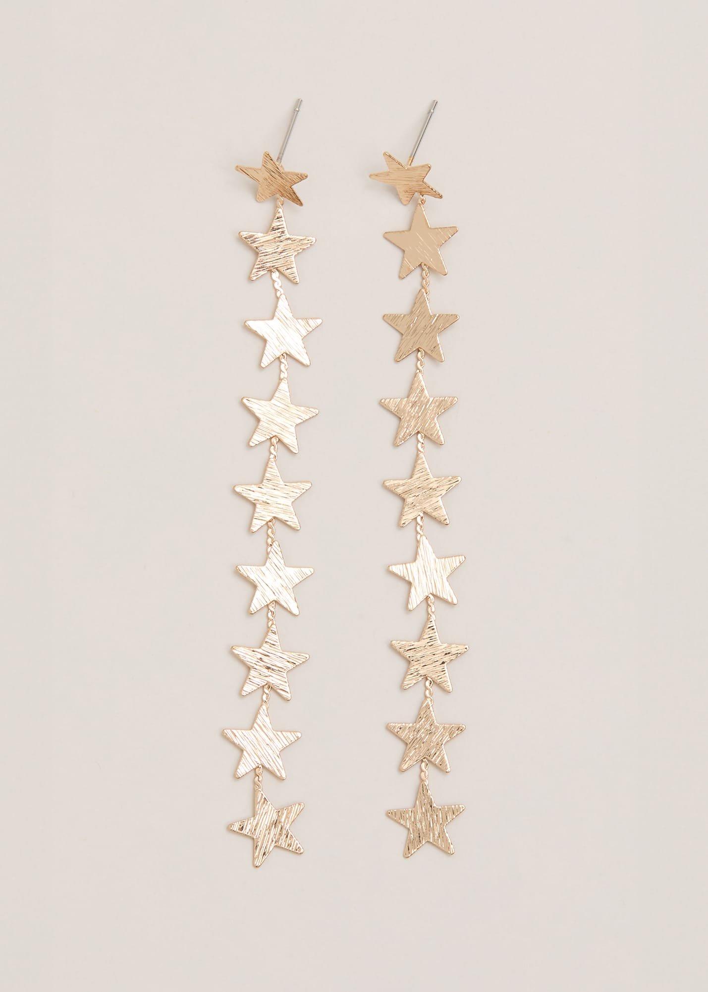 Gold Star Drop Earring
