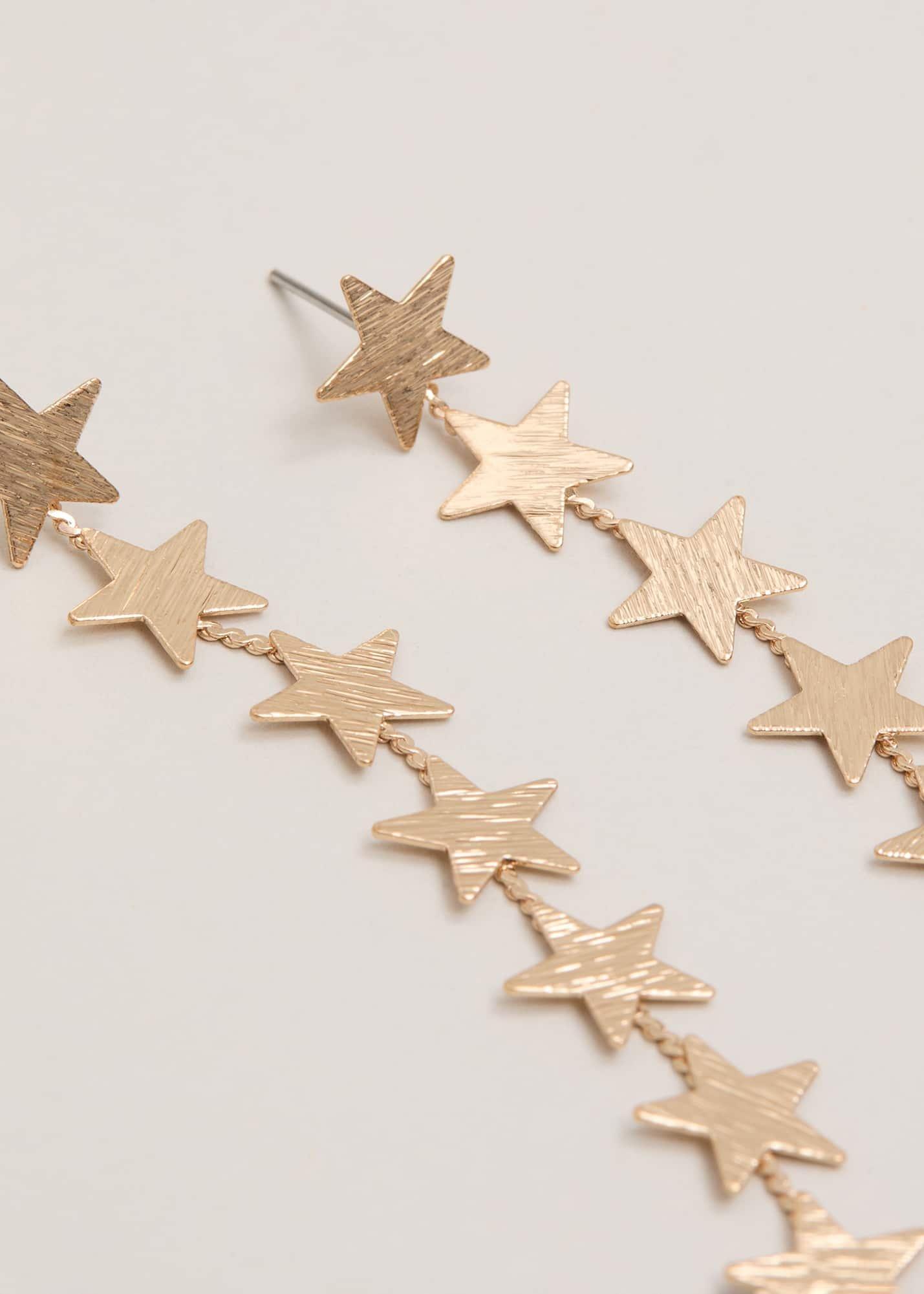 Gold Star Drop Earring