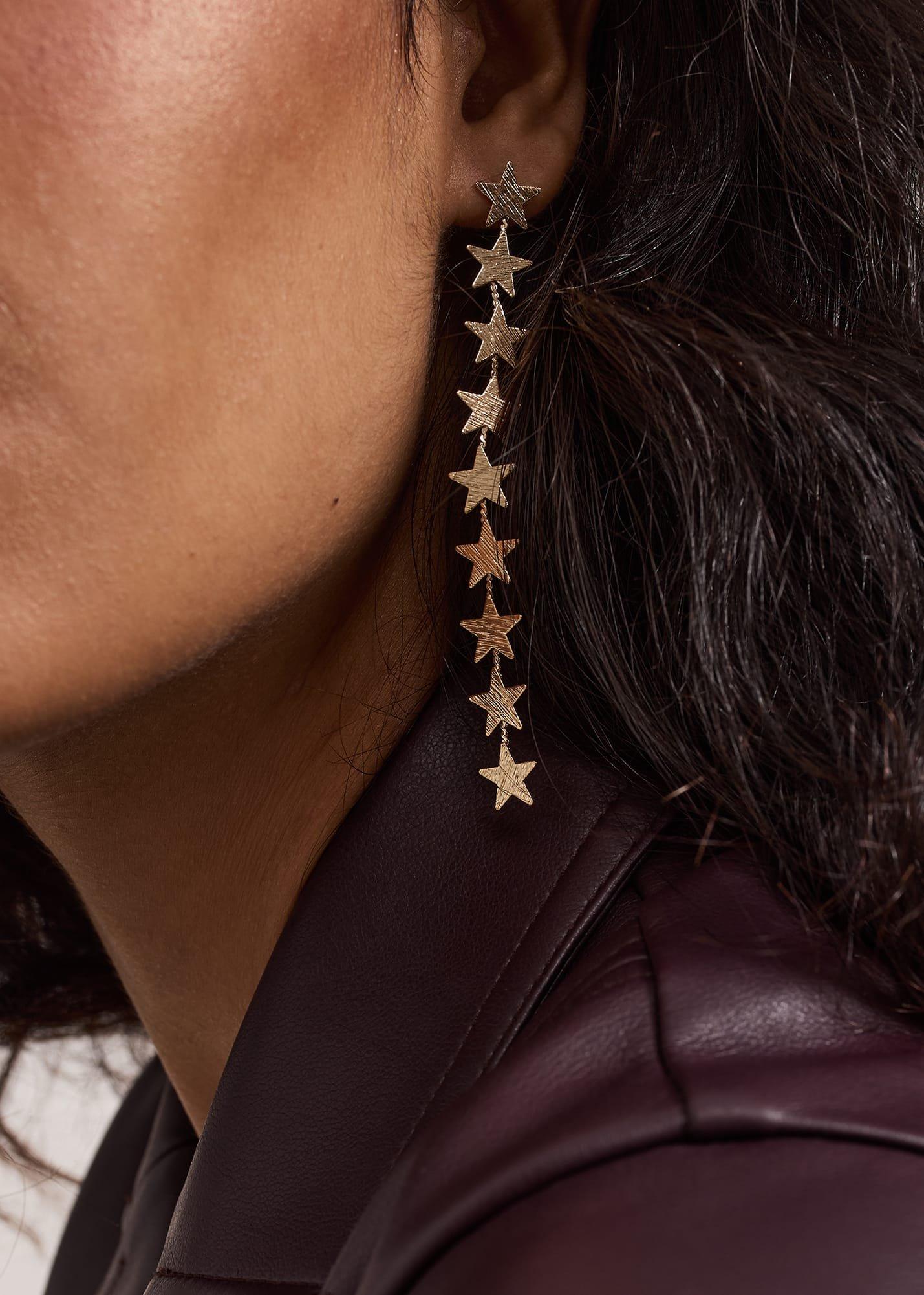 Gold Star Drop Earring