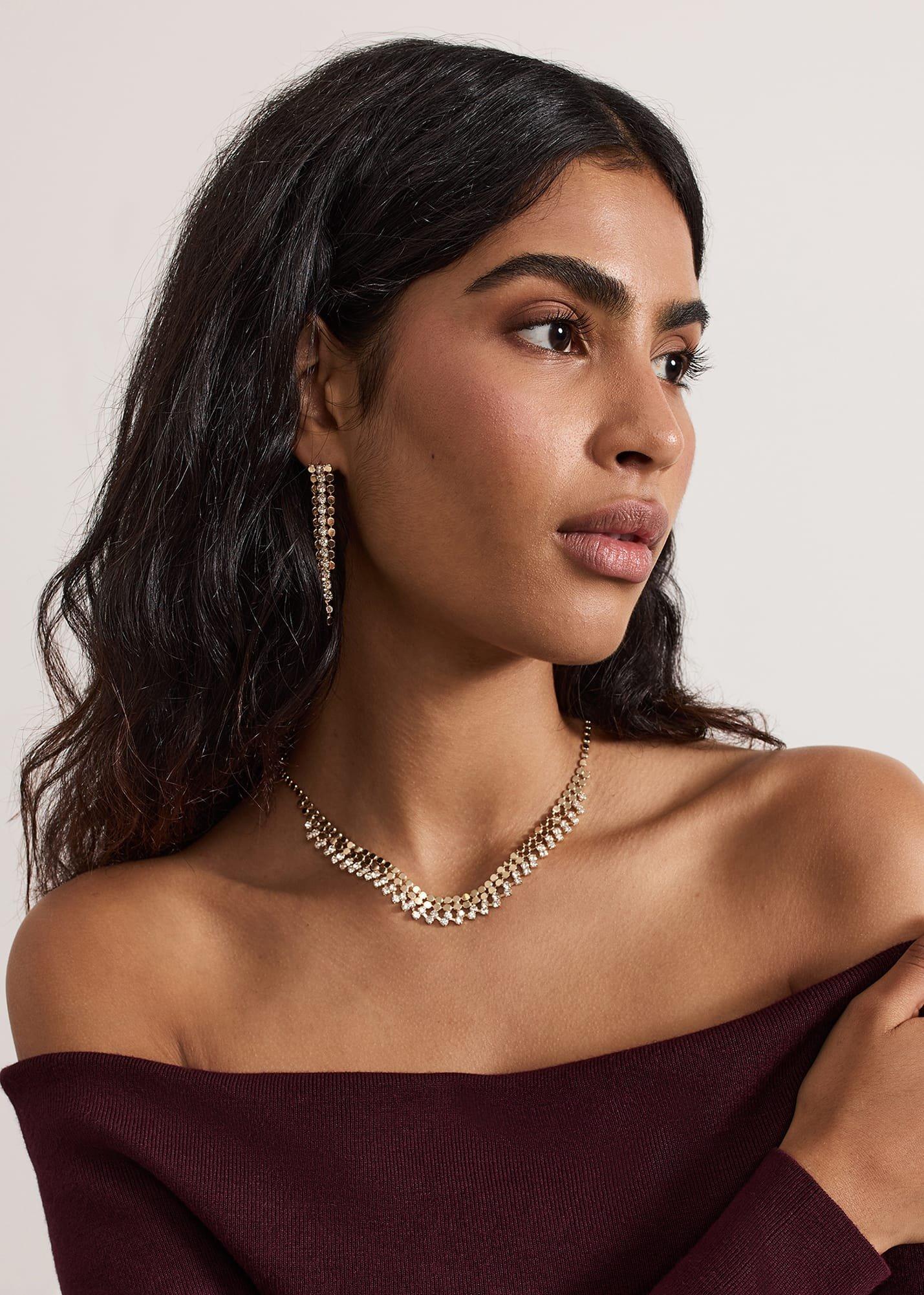 Gold Sparkle Disc Dangle Earrings