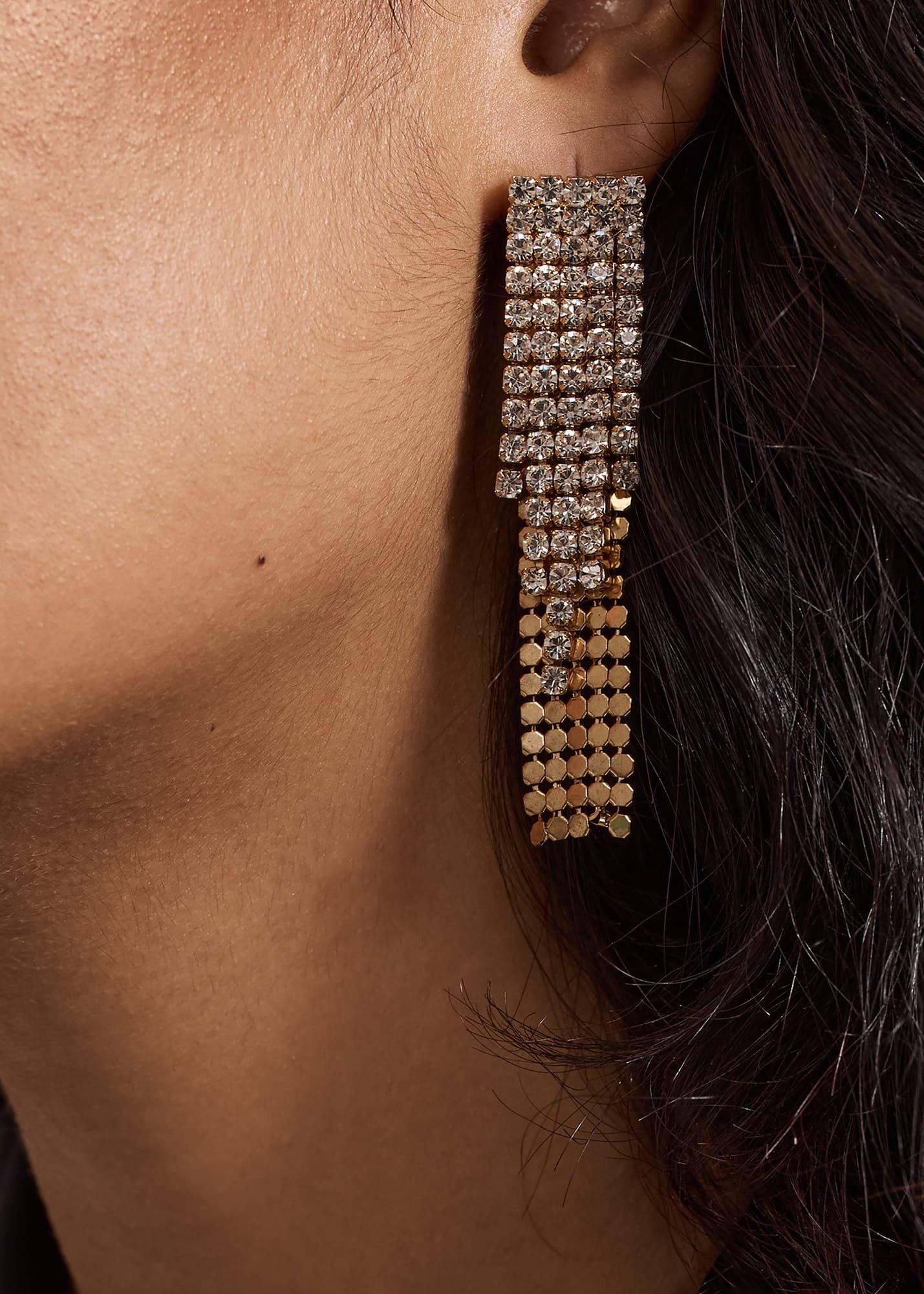 Gold Chainmail Sparkle Drop Earring