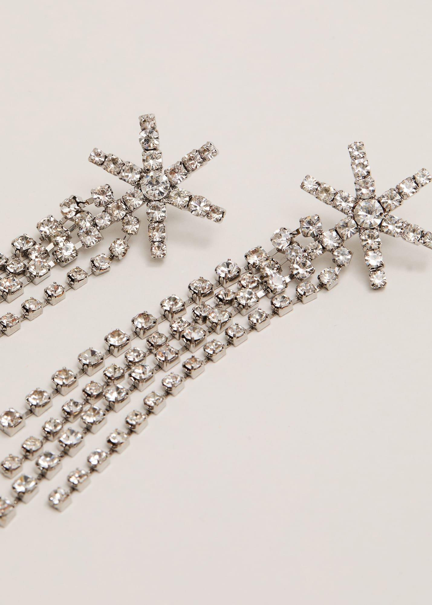 Silver Sparke Star Drop Earrings