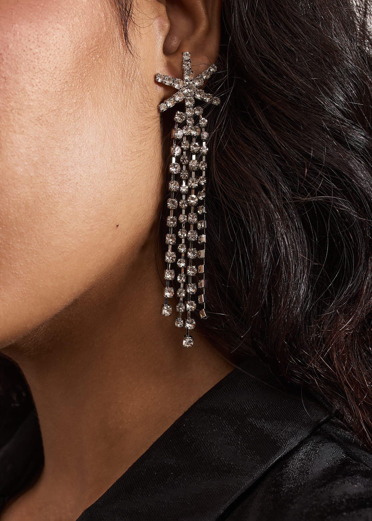 Silver Sparke Star Drop Earrings